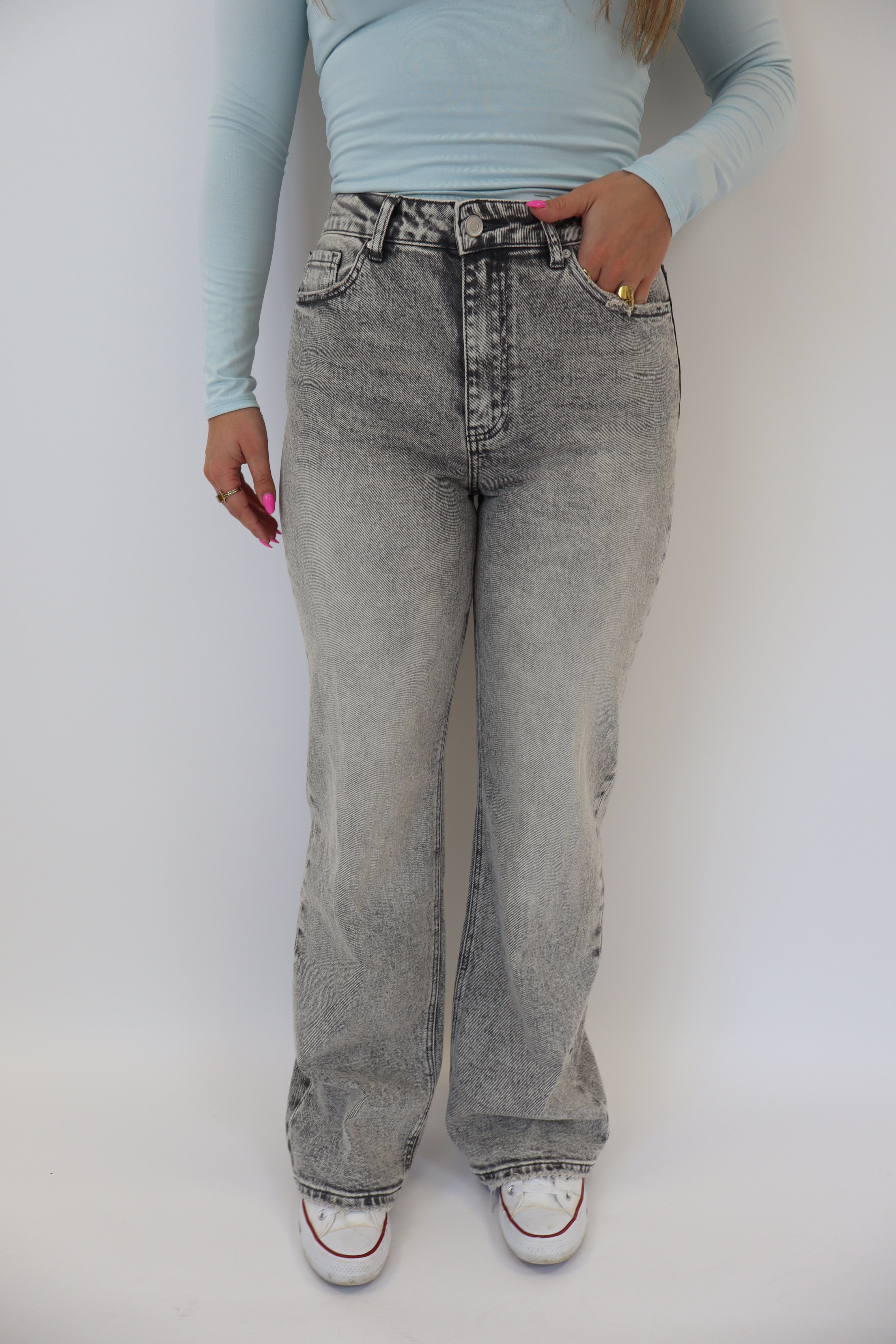 Wide Leg Jeans Vintage Grey | W3785