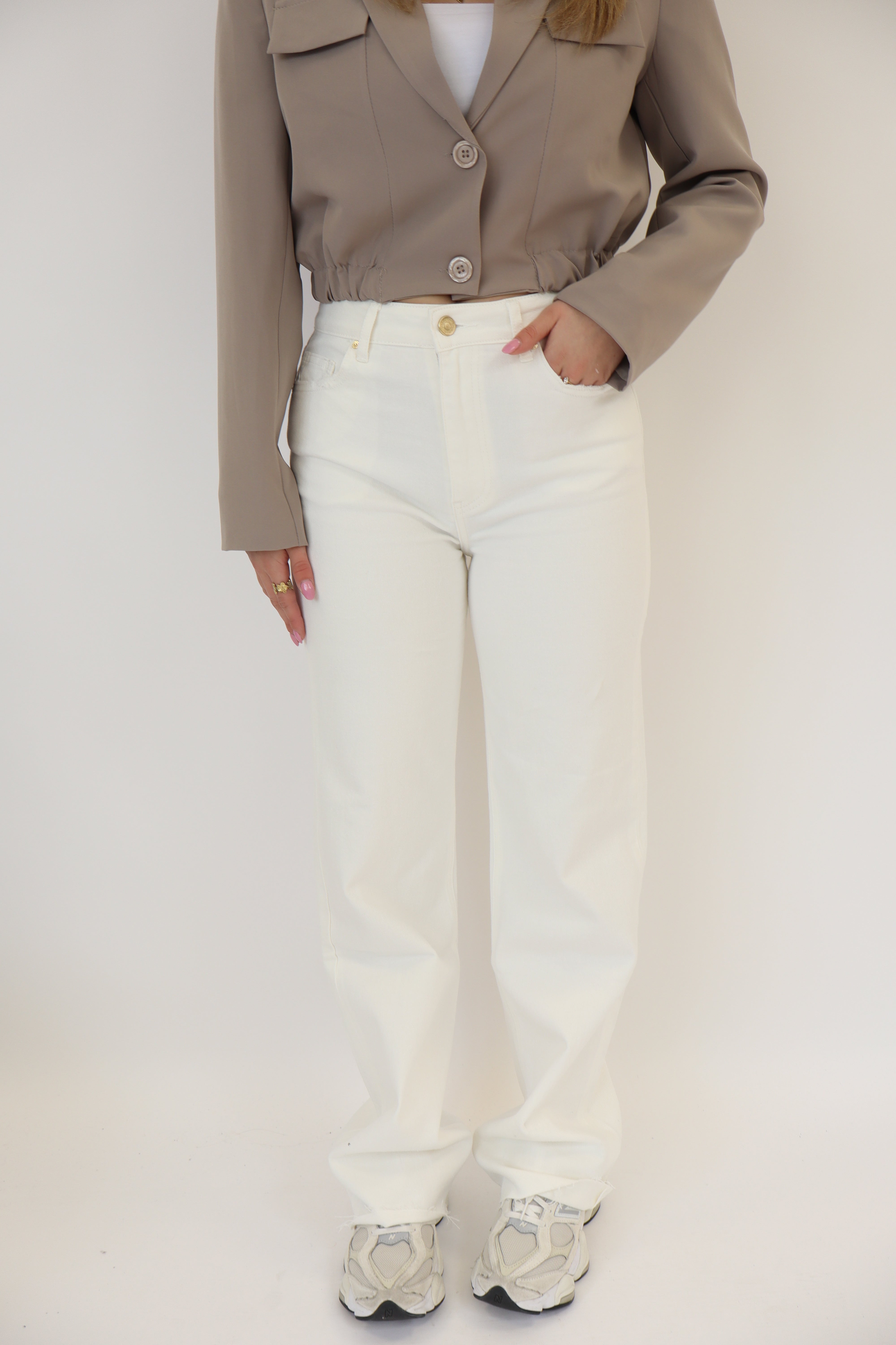 Nura Tall Wide Leg Jeans White | W3636-B