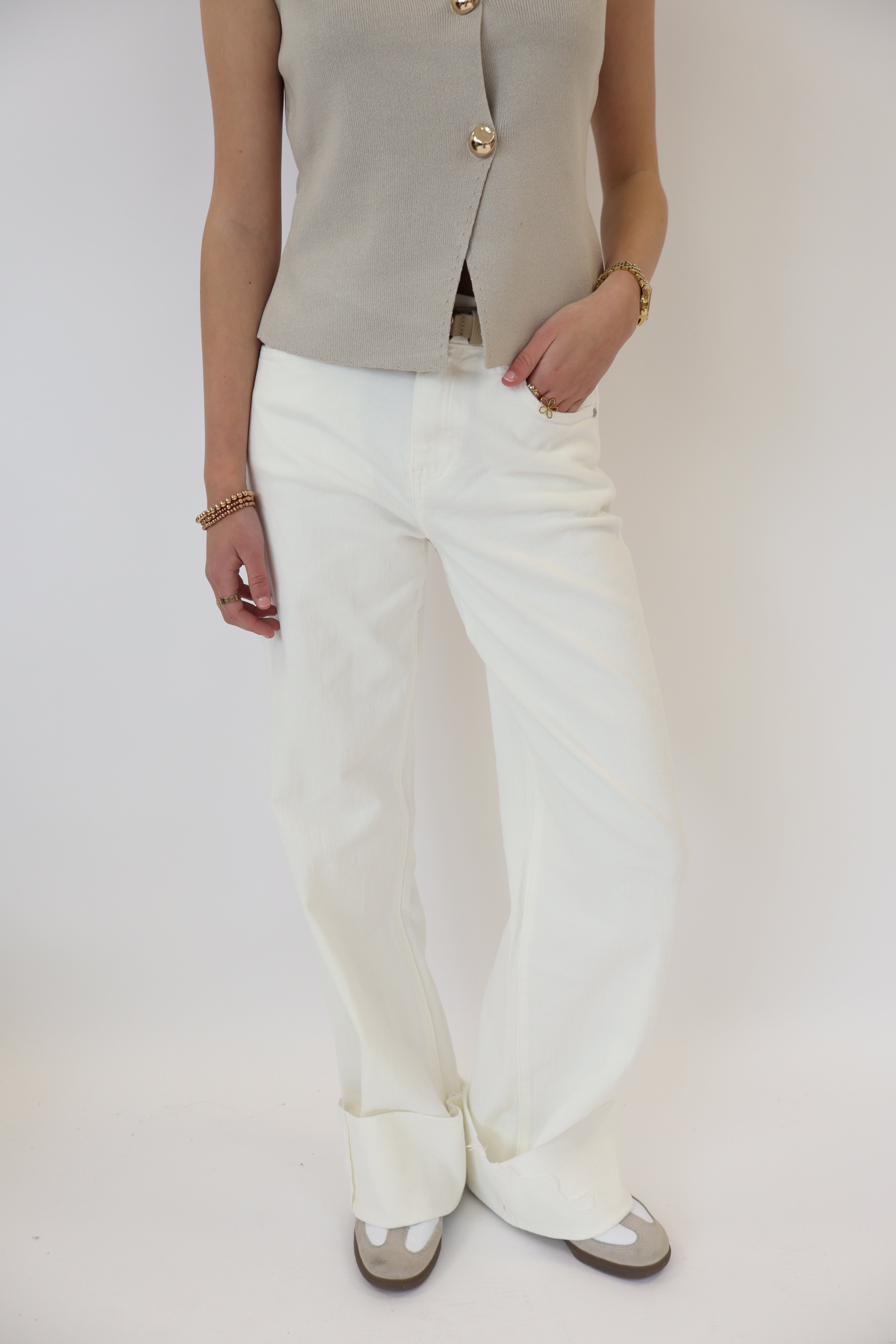 Wilma Wide Leg Jeans White | RD2995-6
