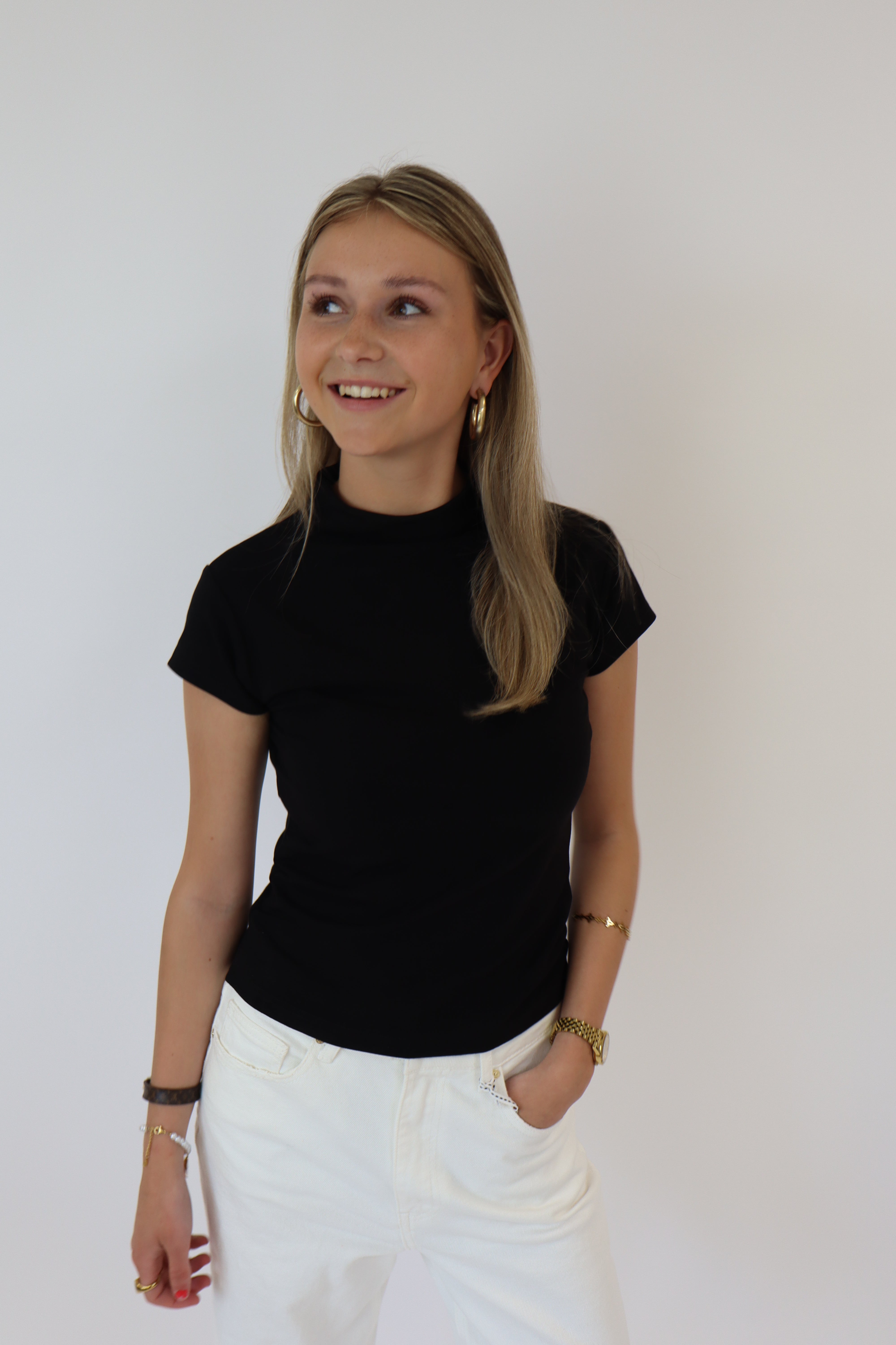 Luna Basic Top | Zwart