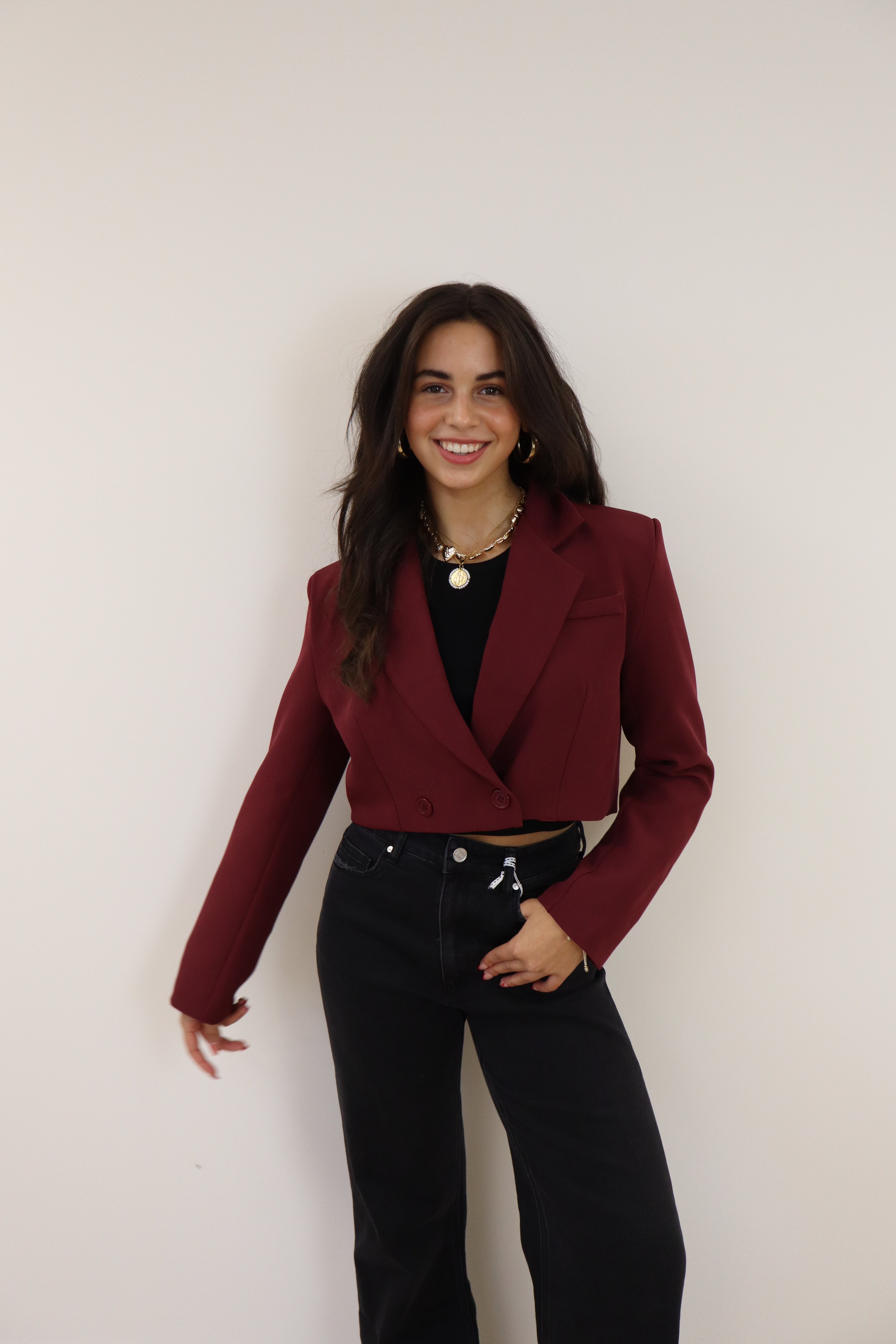 Cropped Blazer Loua Bordeaux