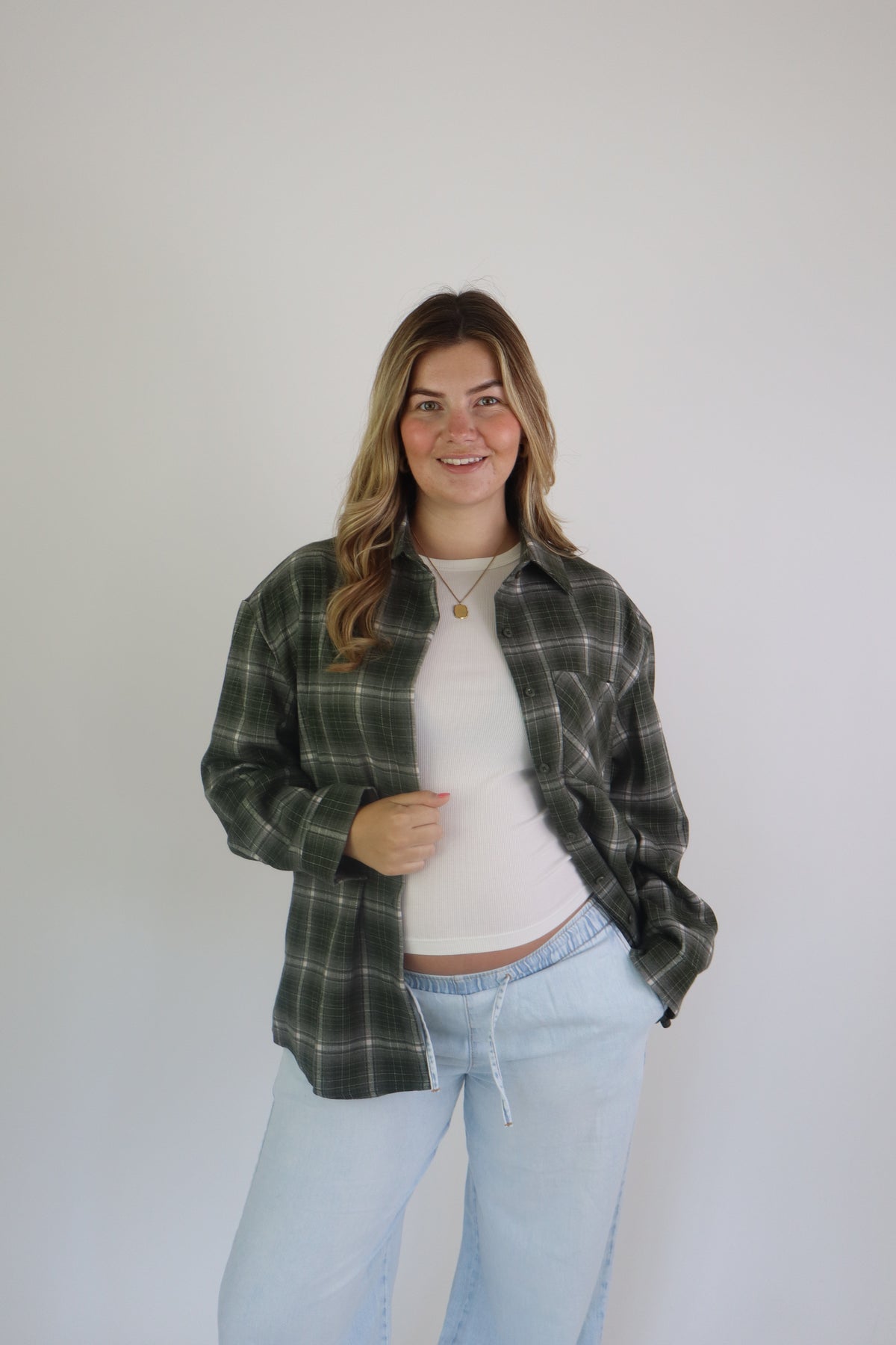 Ruitjes Blouse Ambika Groen