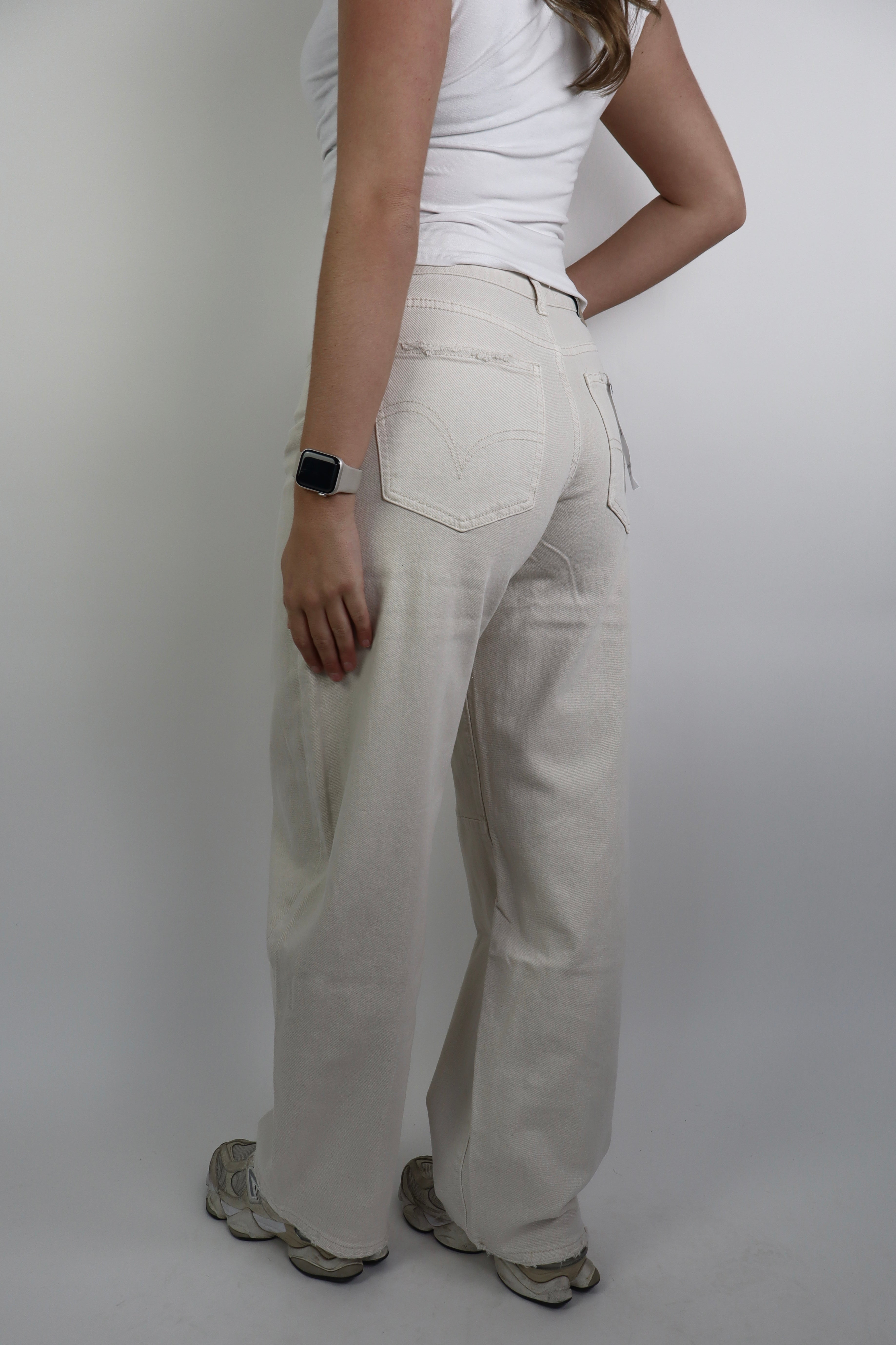 Cindy Balloon Jeans Beige W3717-K