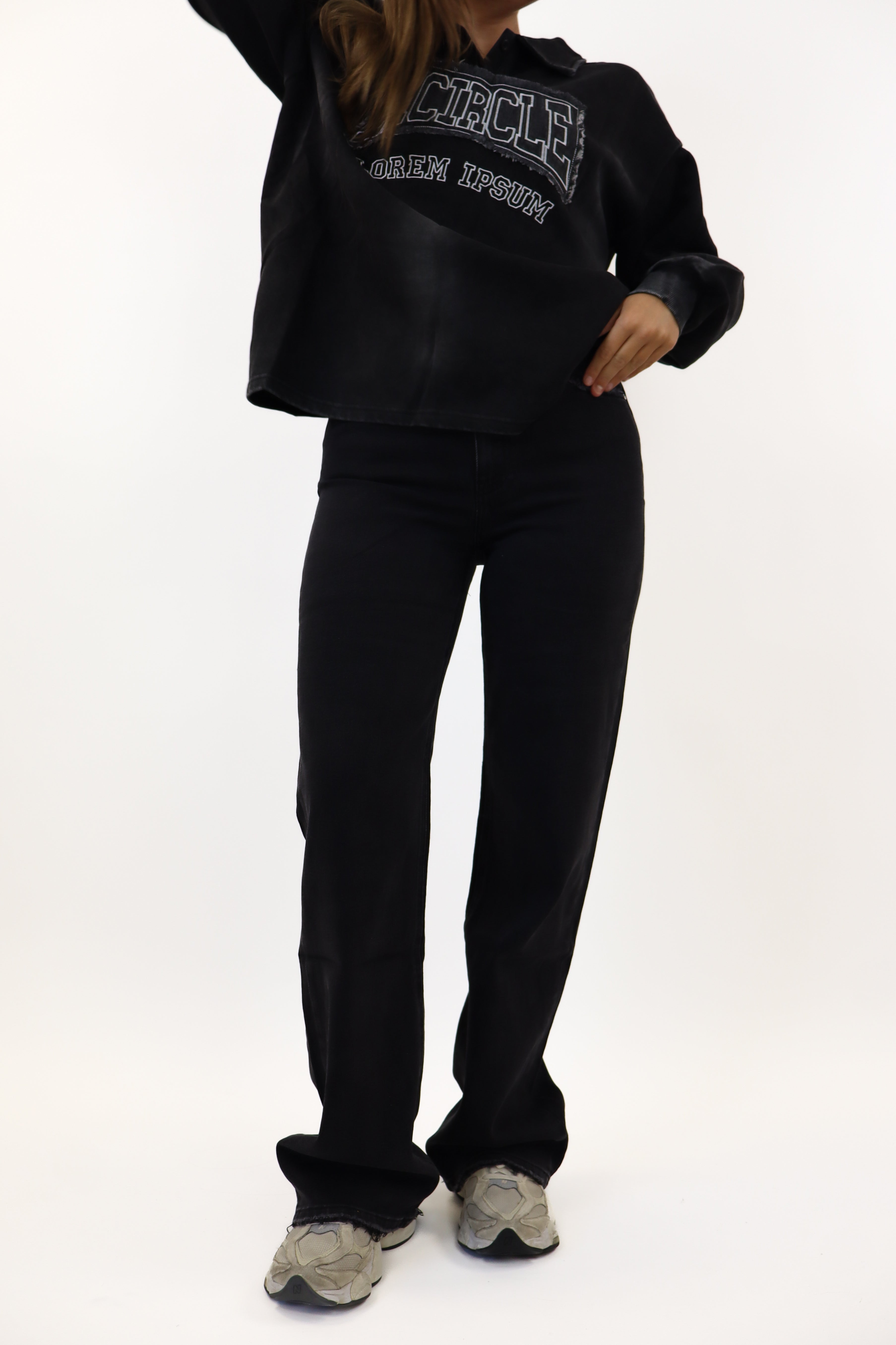 Nina Tall Wide Leg Jeans Black | W3392