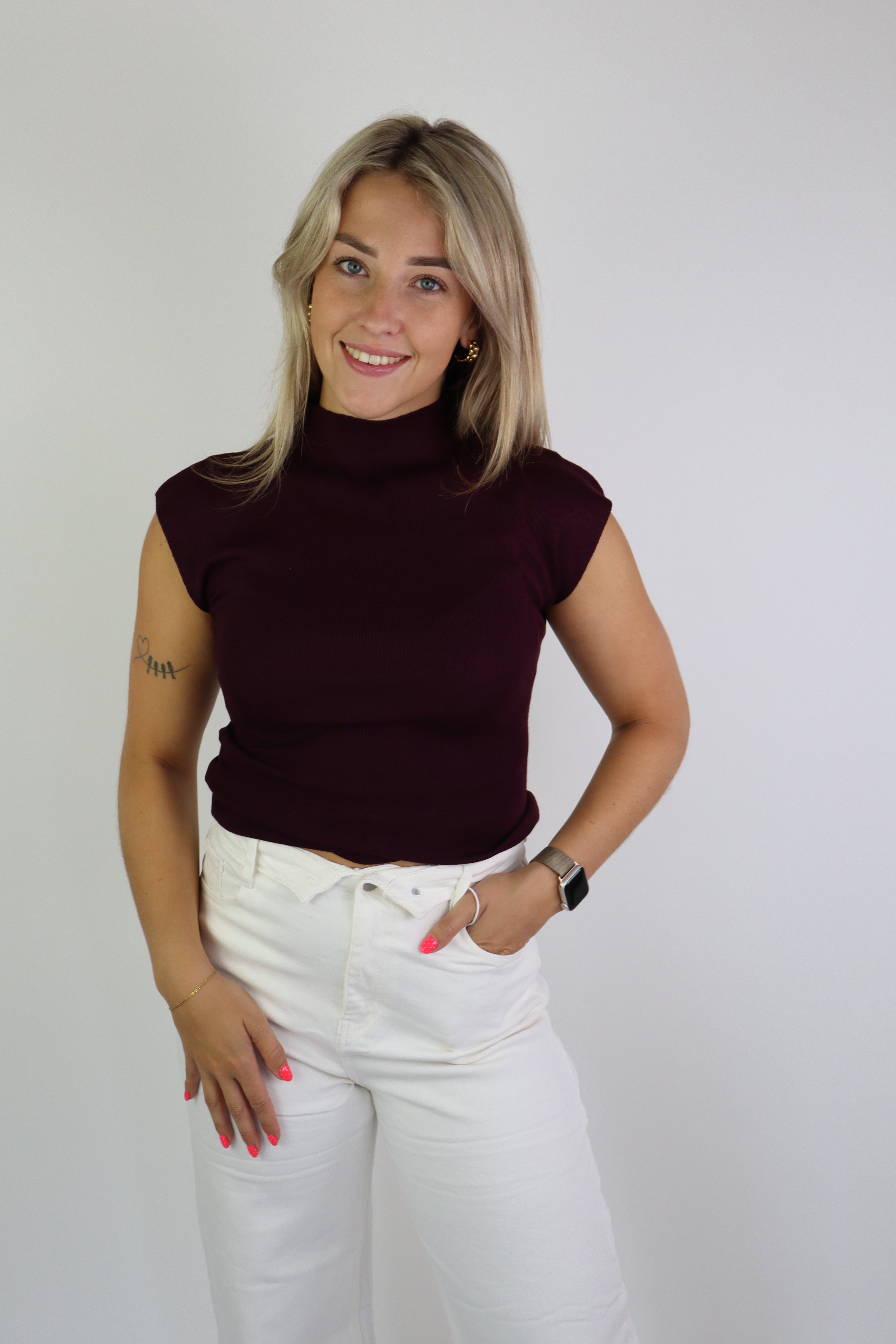 Fold Over Jeans White Hm1511-11