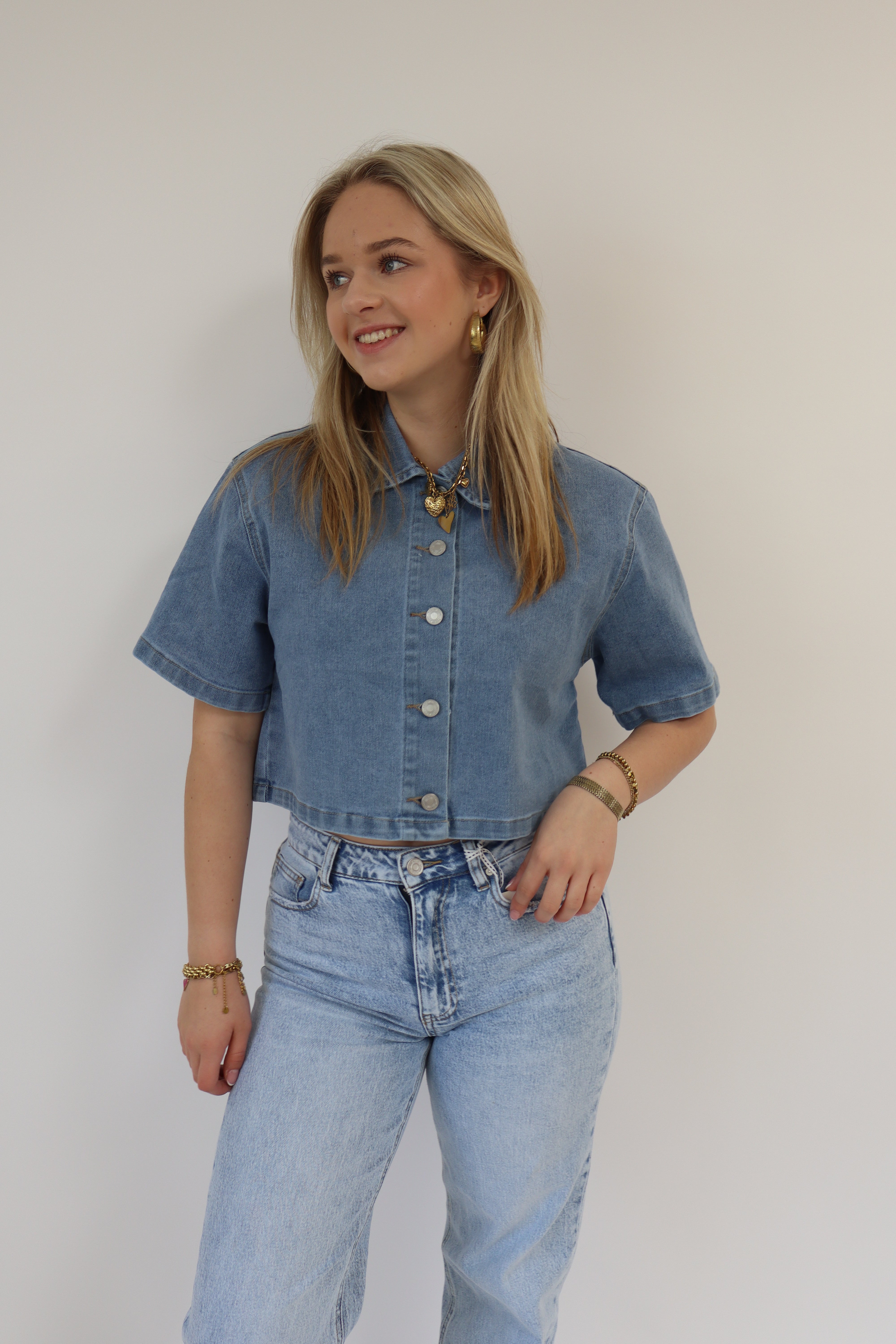 Chloe Denim Top Blue