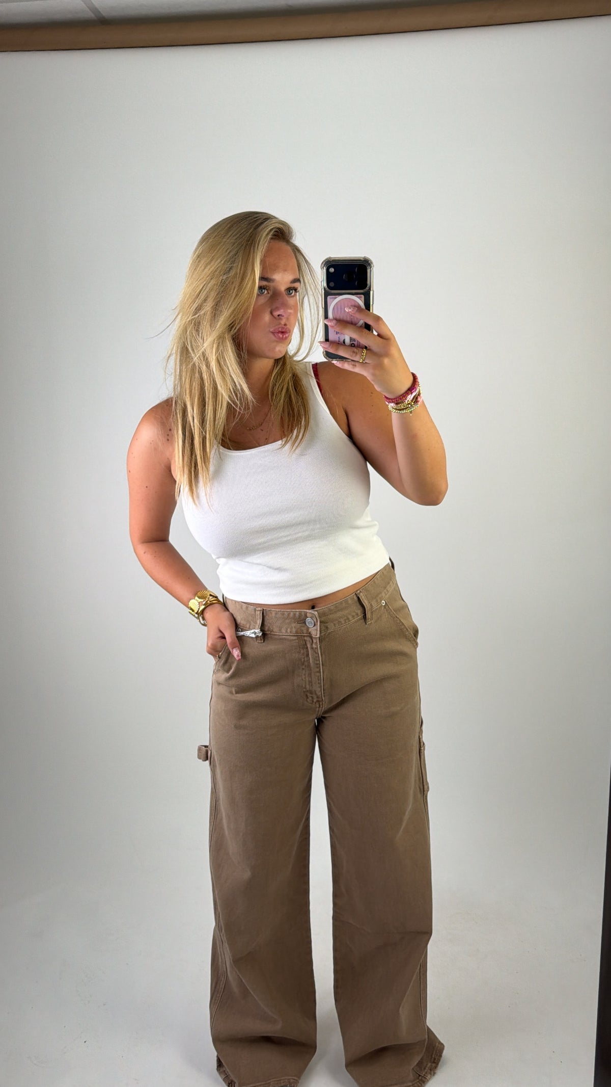 Carpenter Wide Leg Jeans Camel W3899-CM