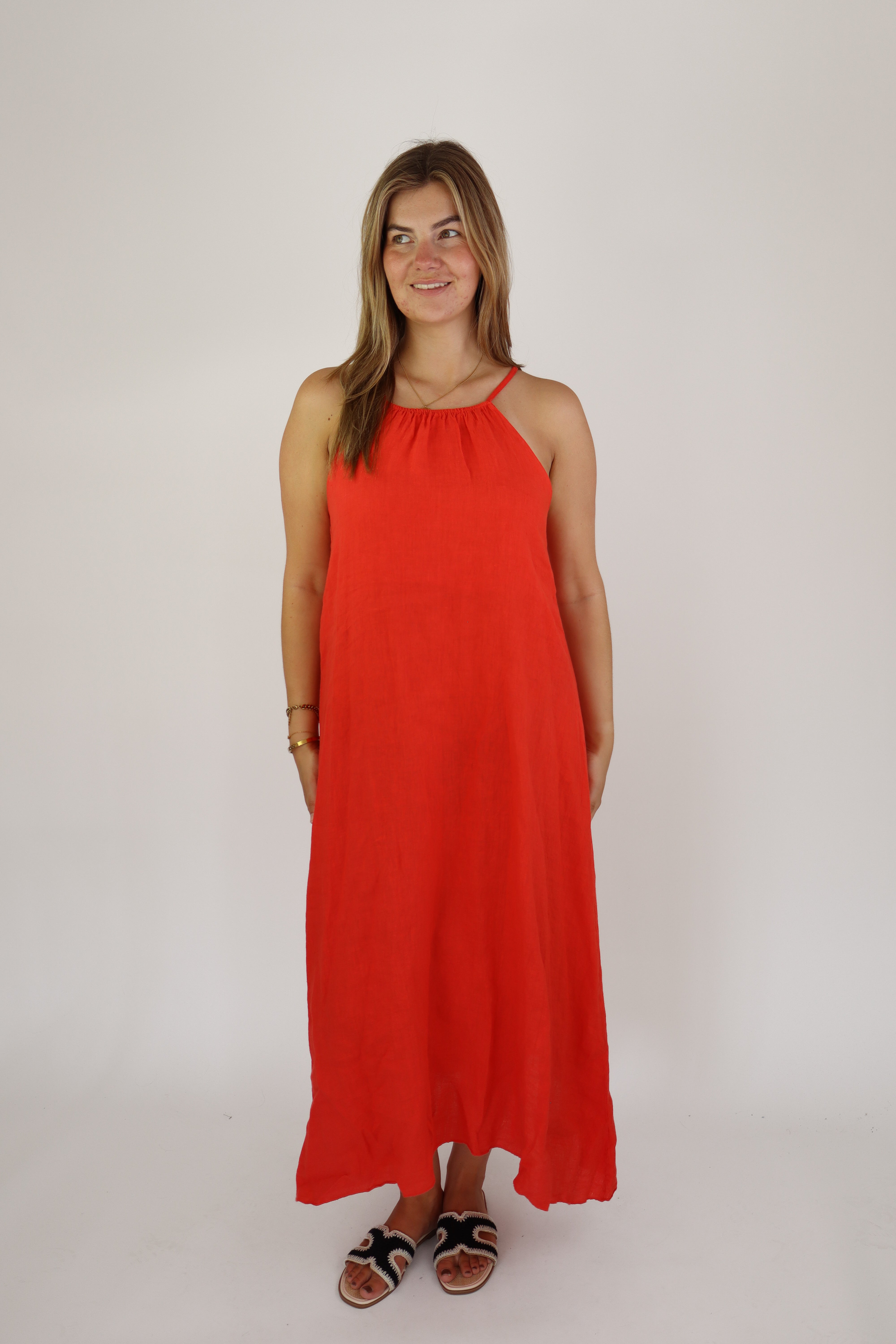 Linnen Dress Koraal
