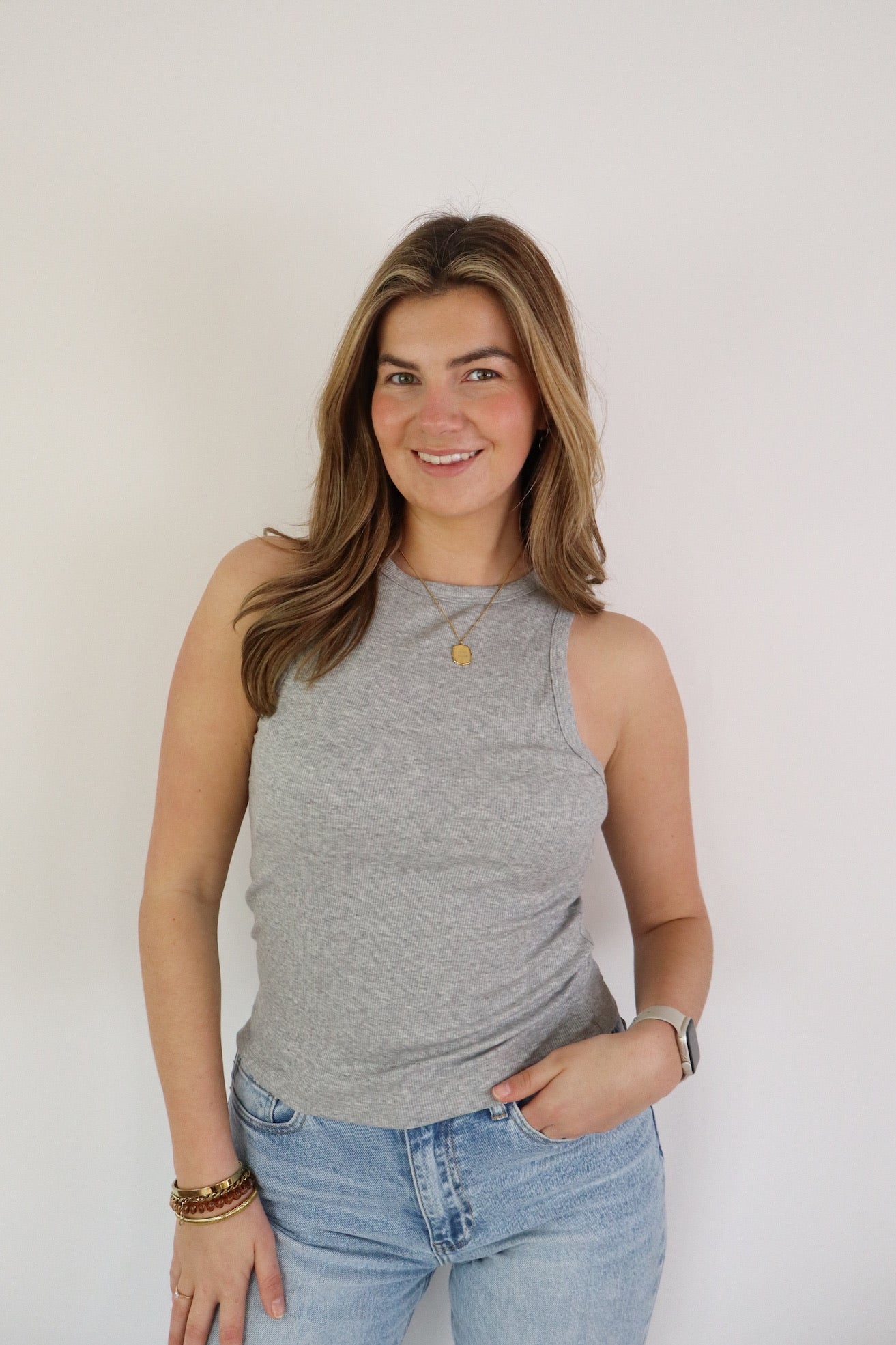 By Kie Basic Tanktop Light Grey