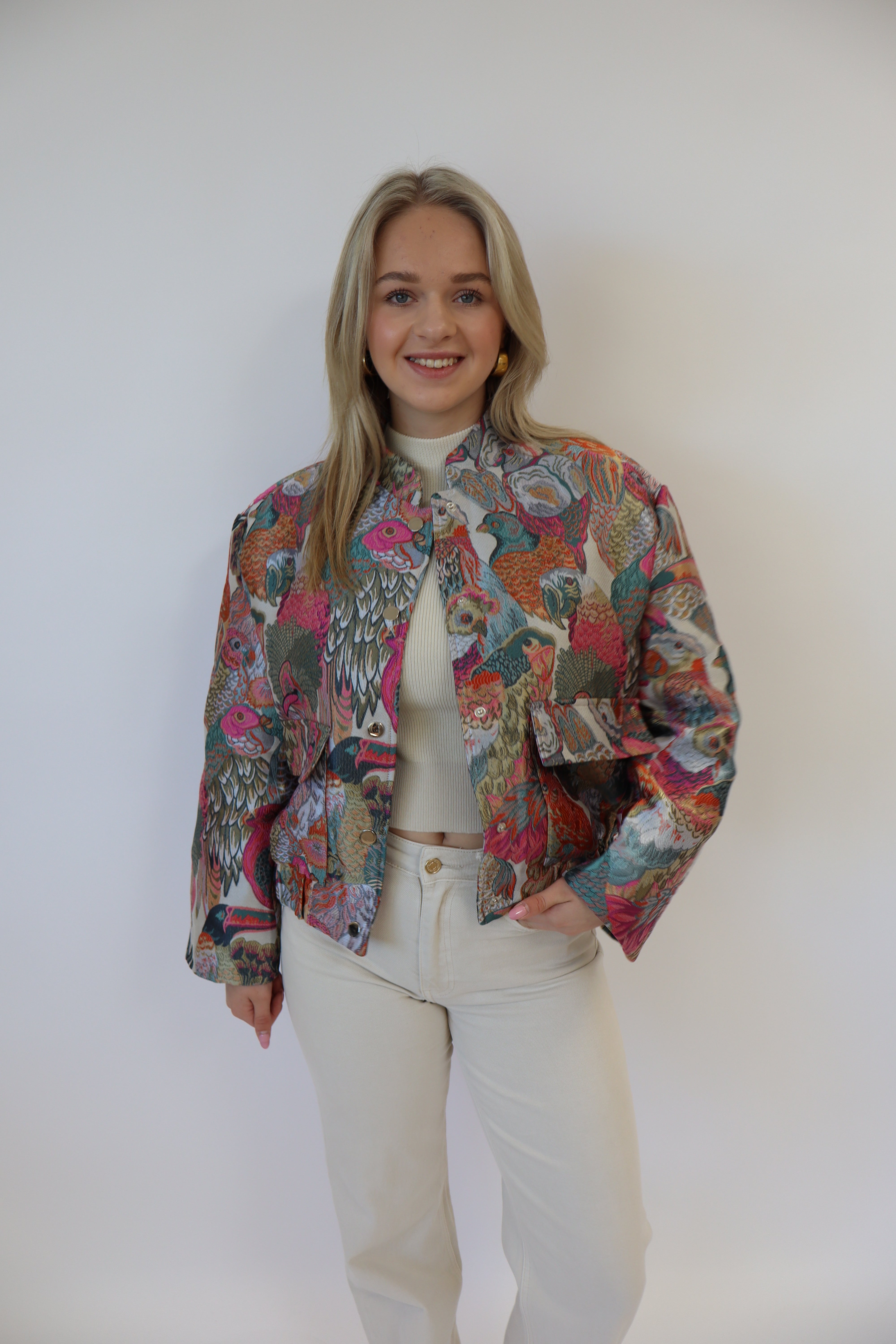 Jade Printed Bomber Jacket