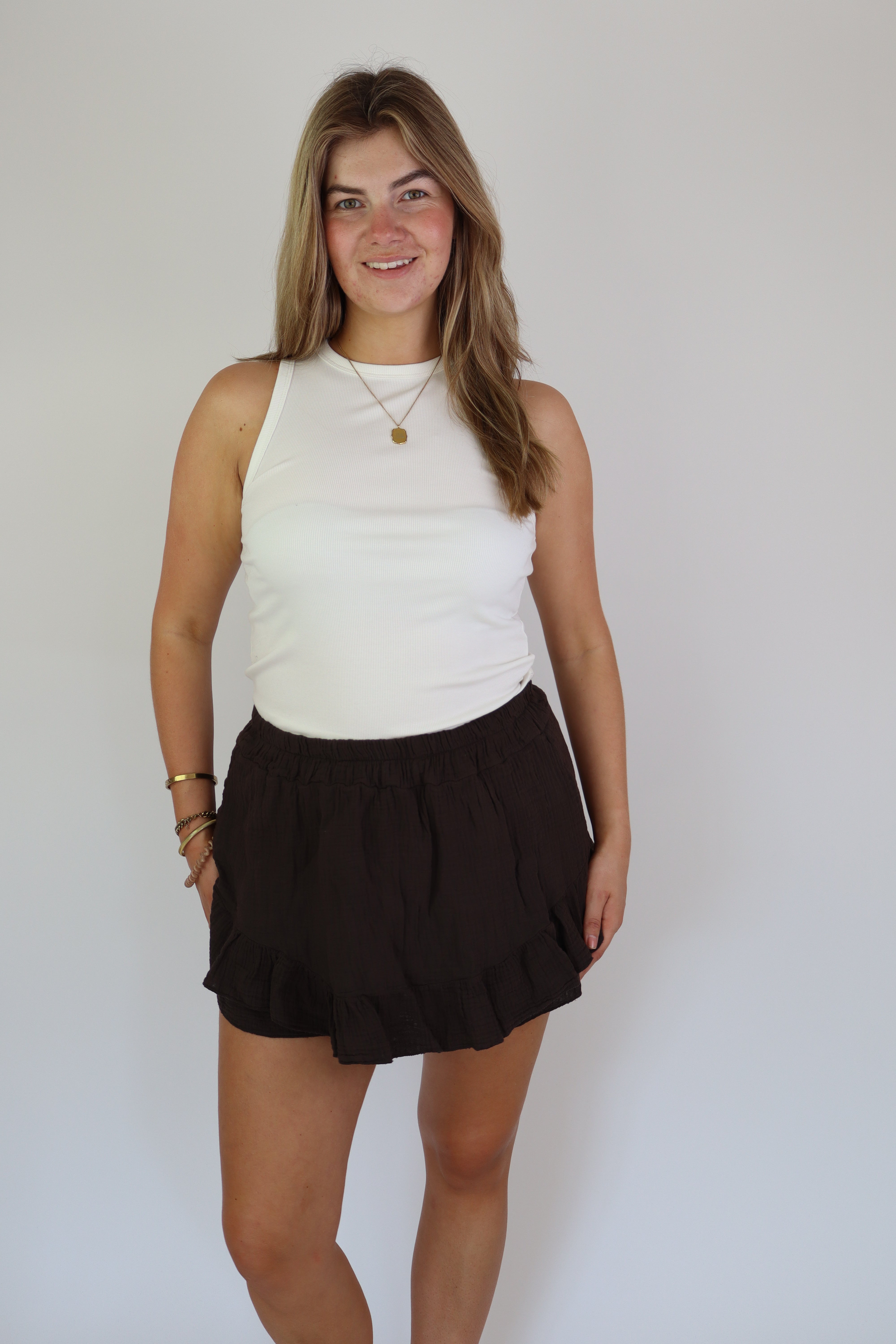 Lilly Katoenen Skort Brown