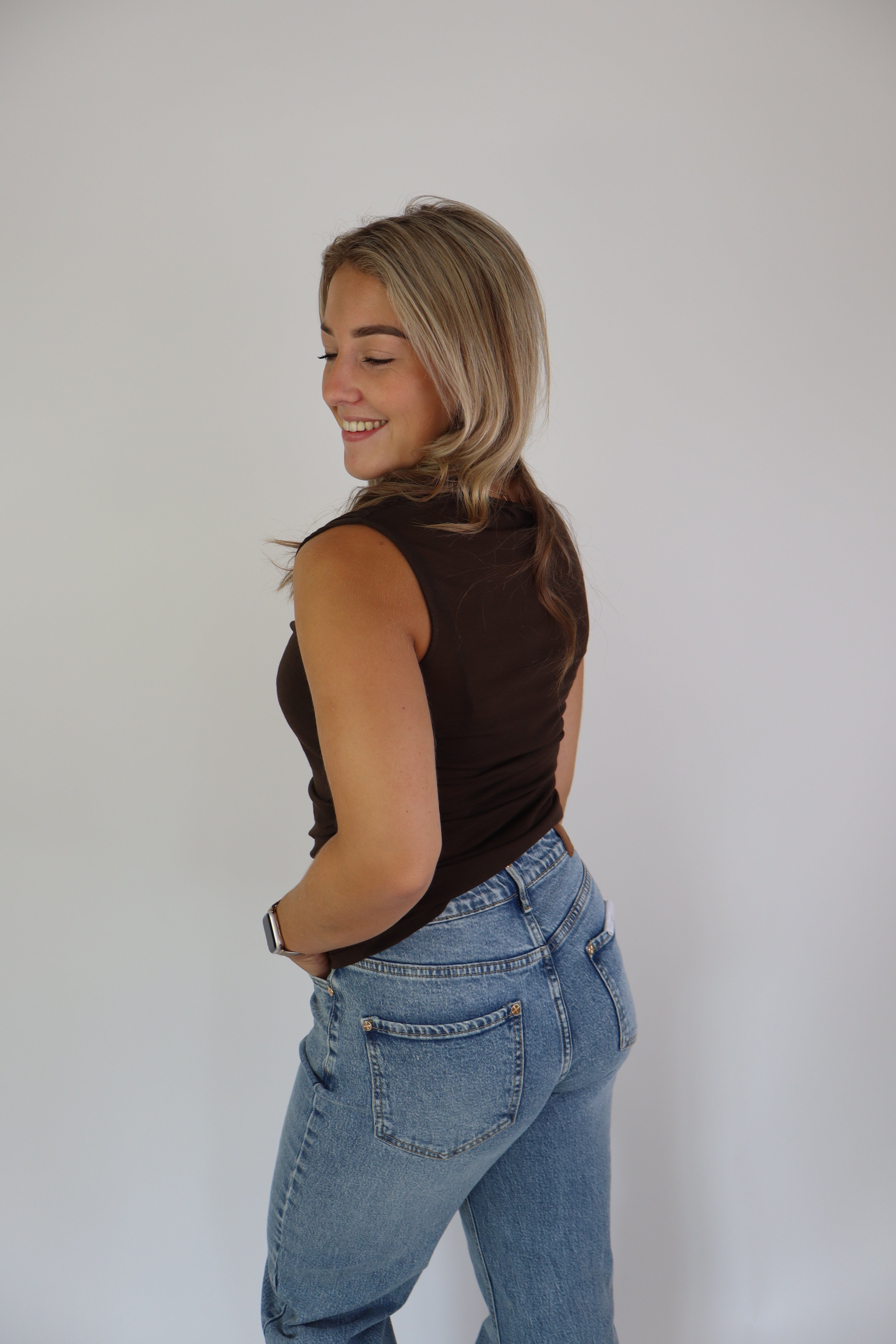 Ambika Mesh Top Brown
