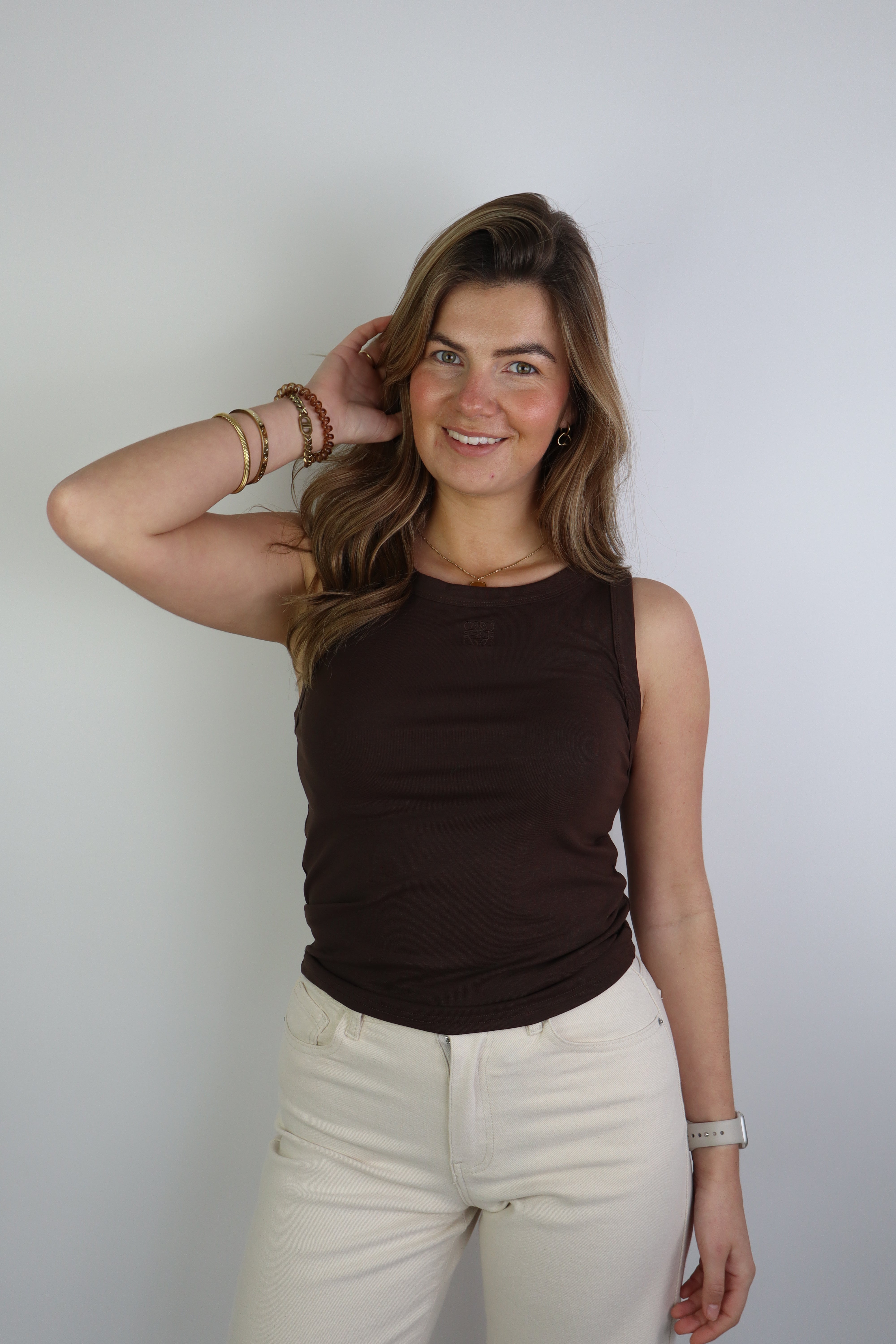 Suus Logo Tank Top Brown