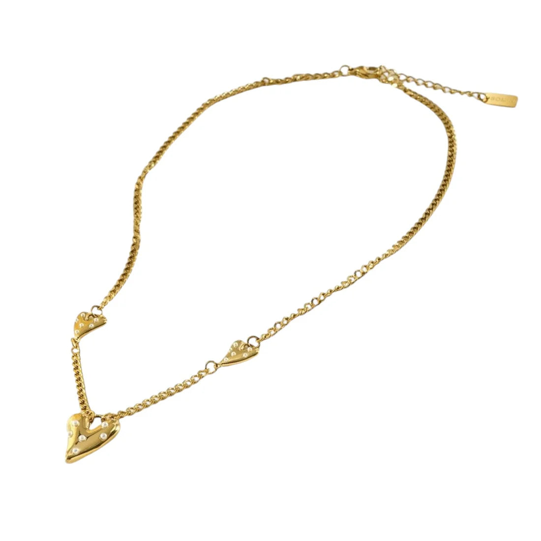 Parel Hartjes Ketting Goud