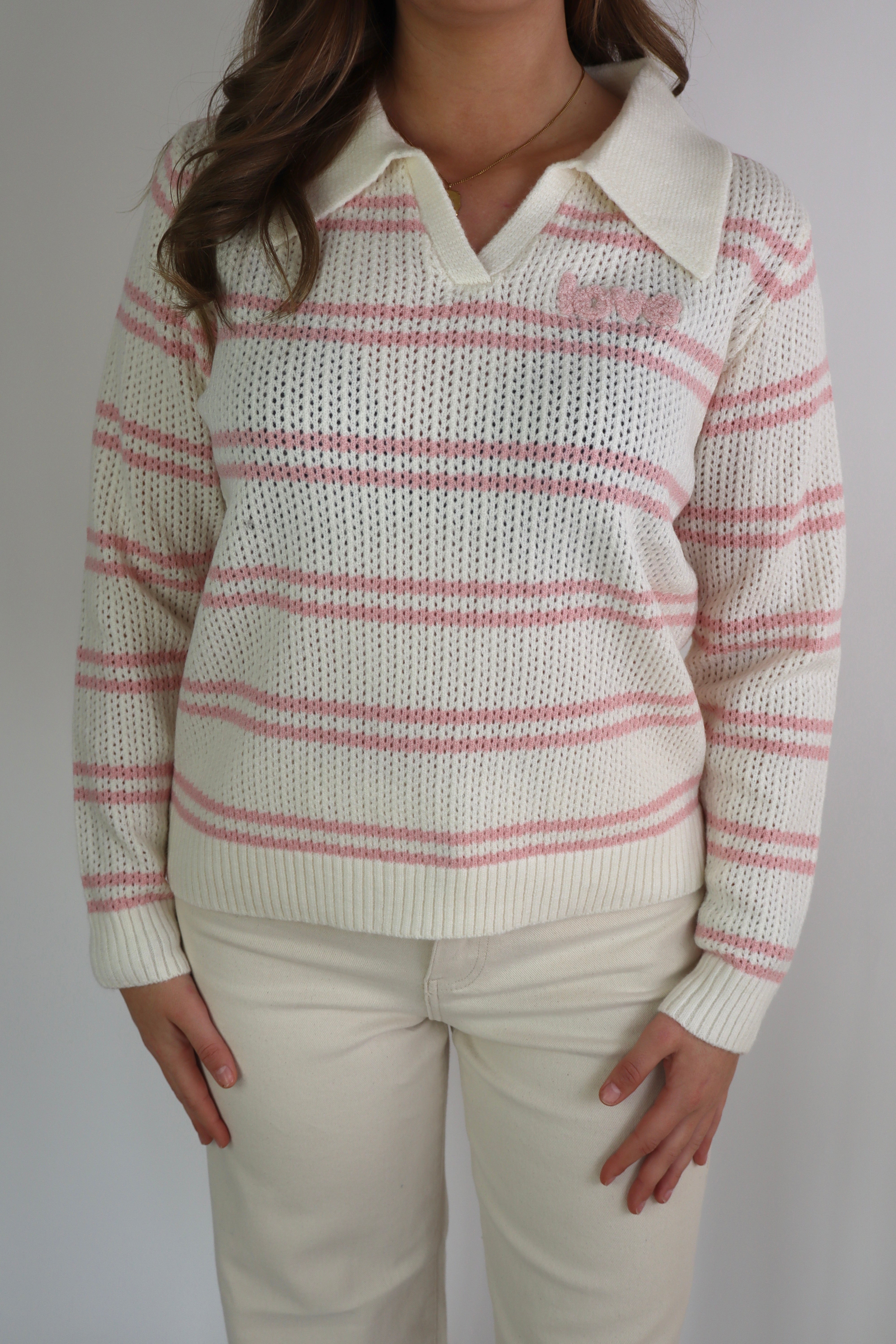 Liva Sweater White/Pink