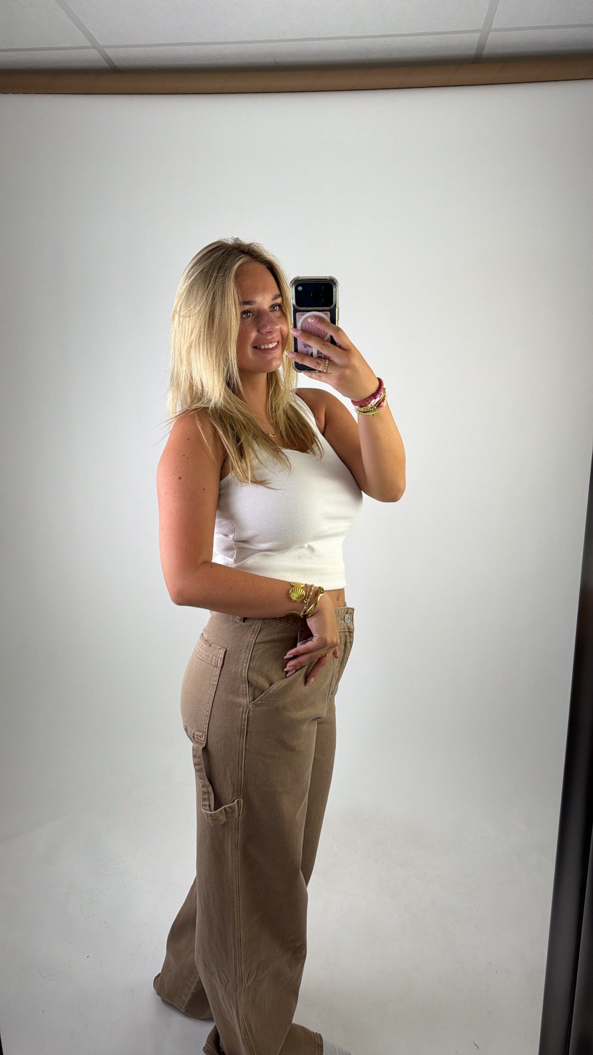 Carpenter Wide Leg Jeans Camel W3899-CM