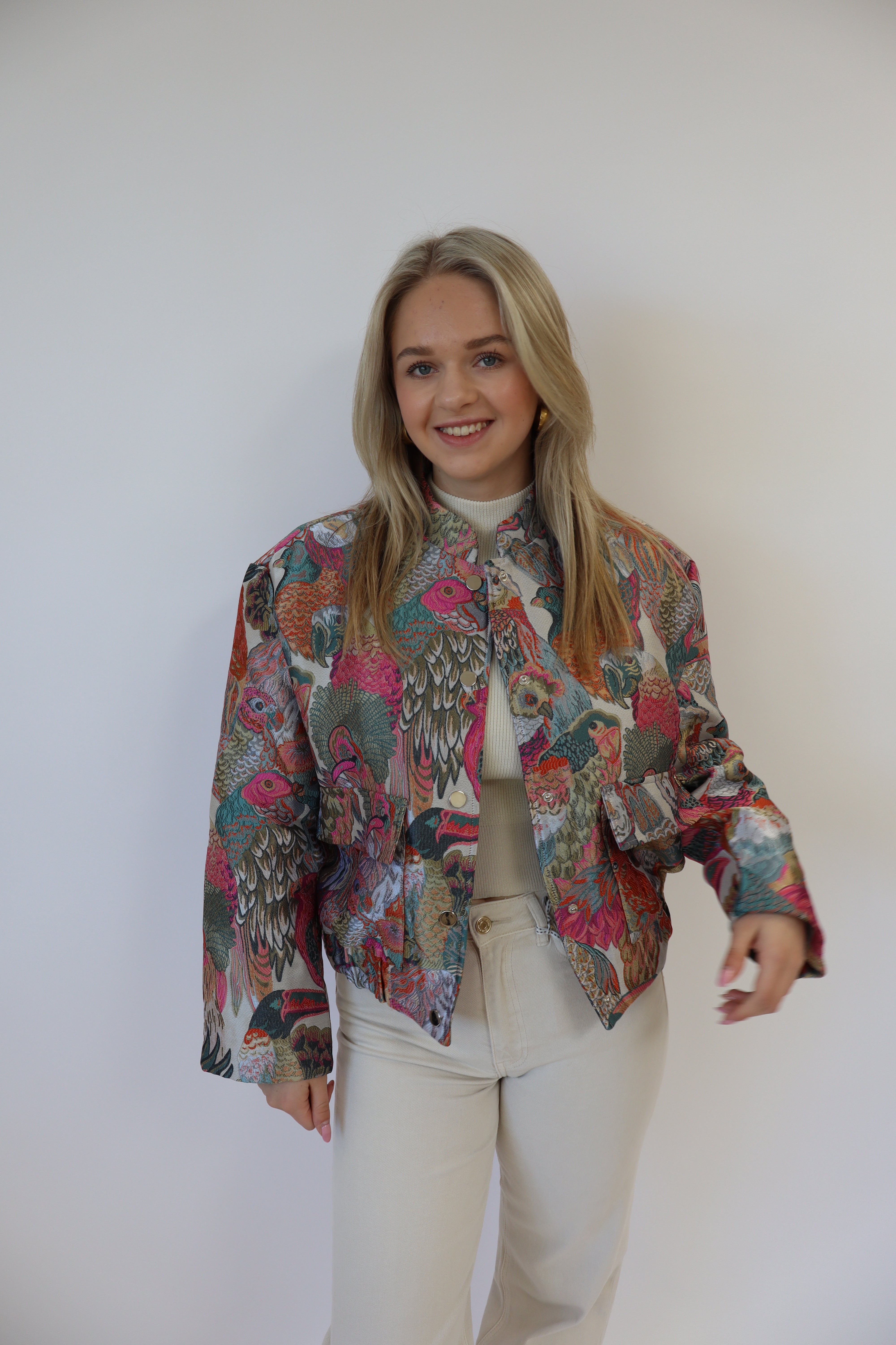 Jade Printed Bomber Jacket