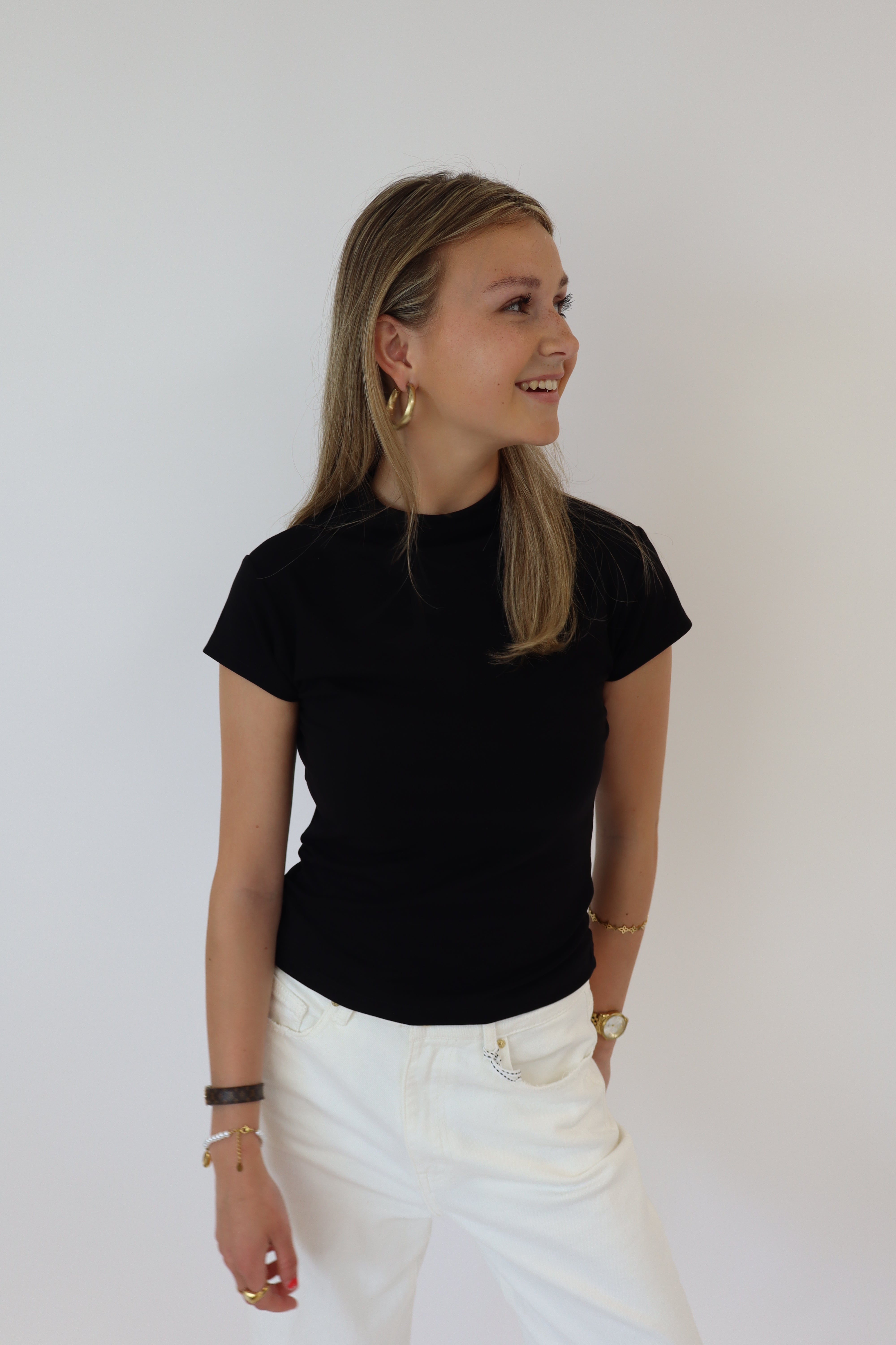 Luna Basic Top | Zwart