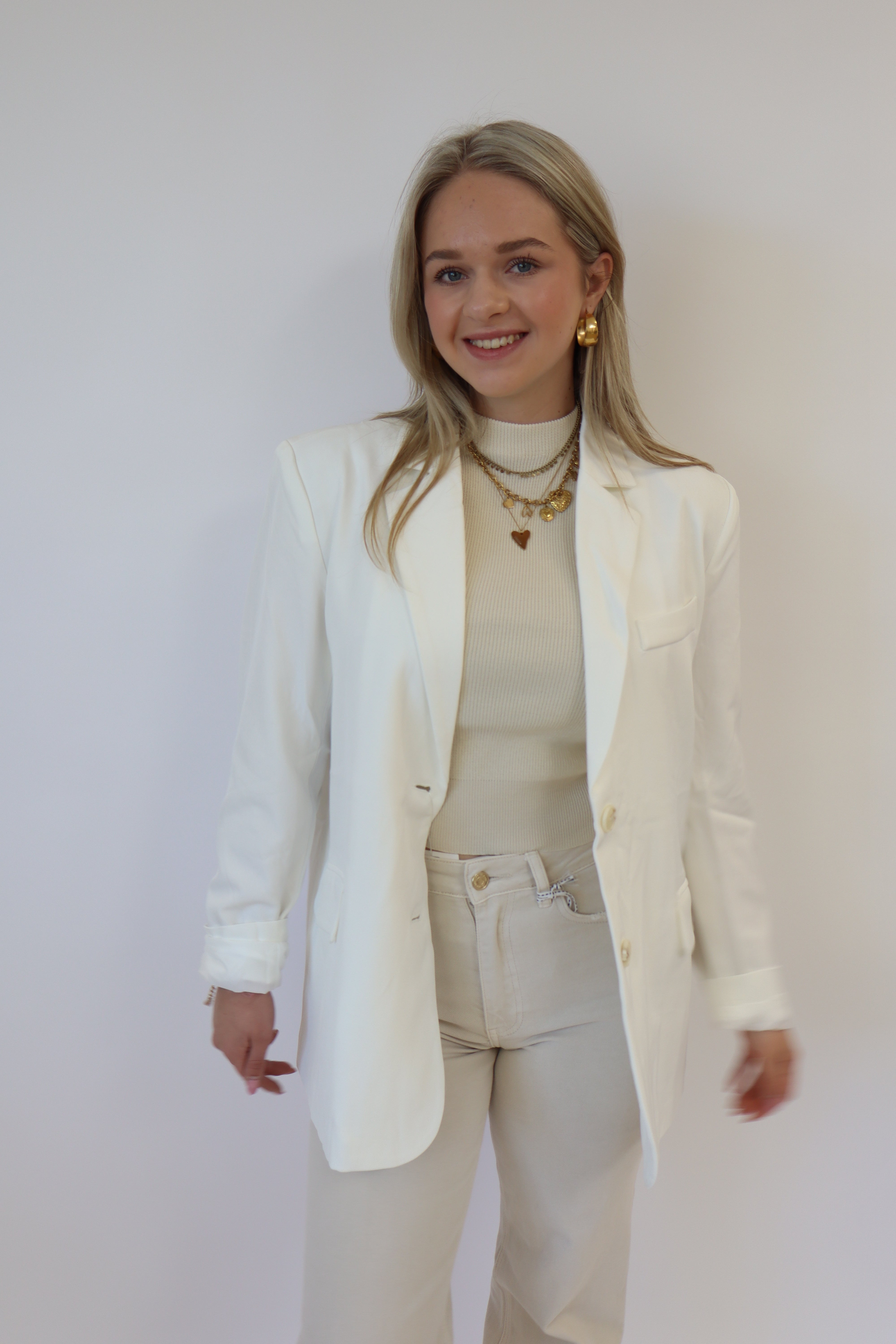 Mona Split Blazer White | 24806