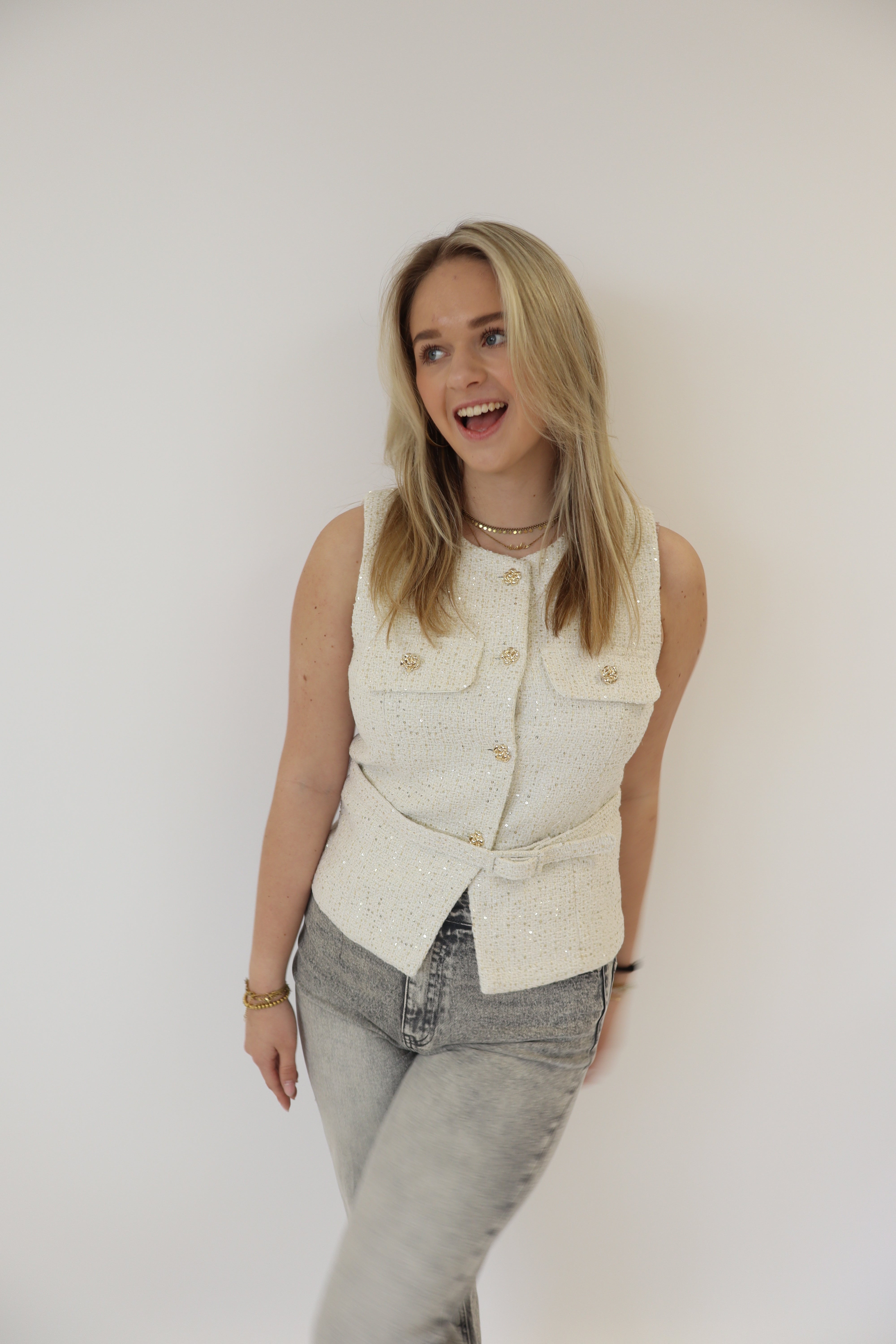 Madelief Boucle Lurex Gilet