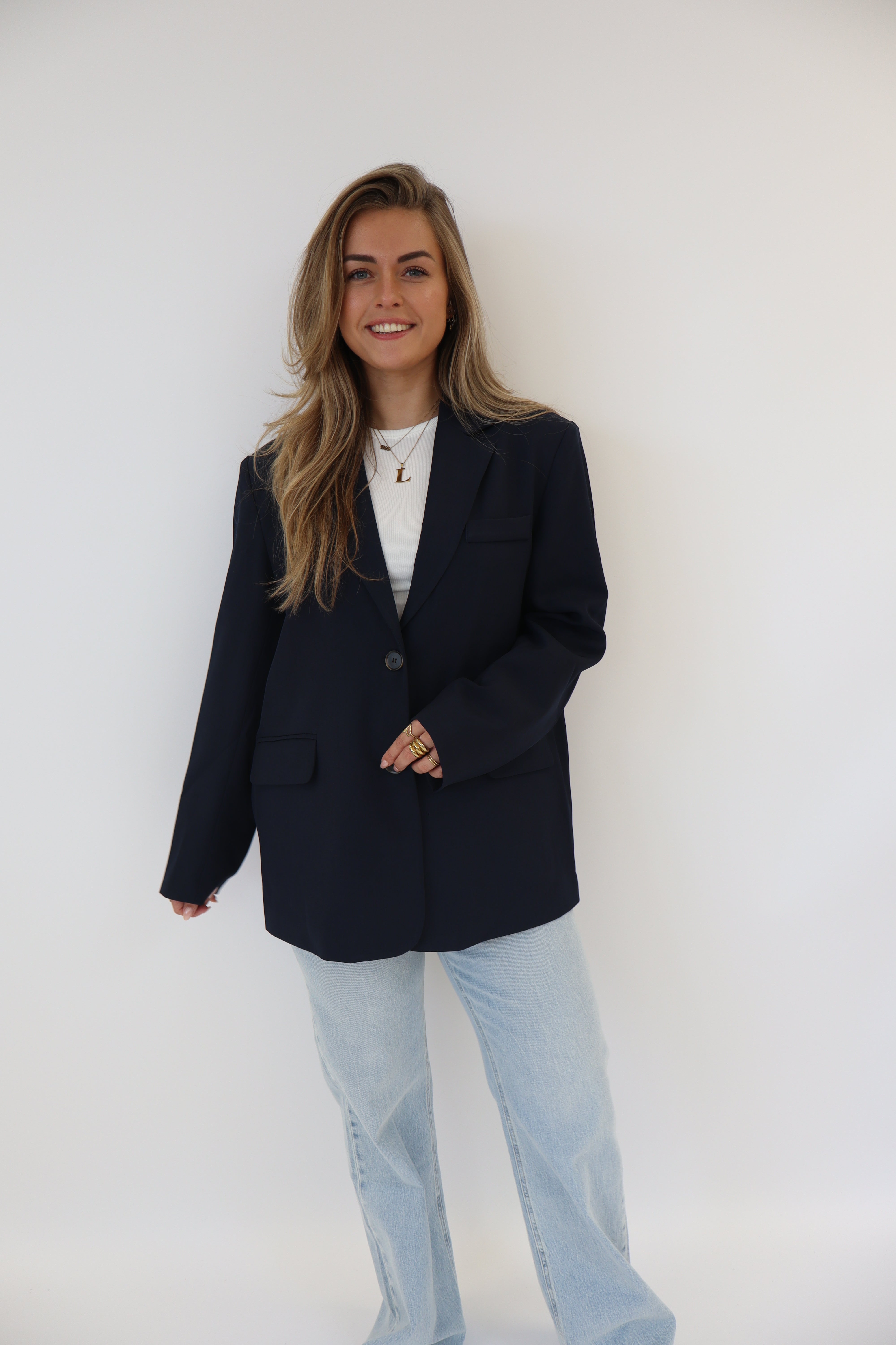 Mona Split Blazer Navy