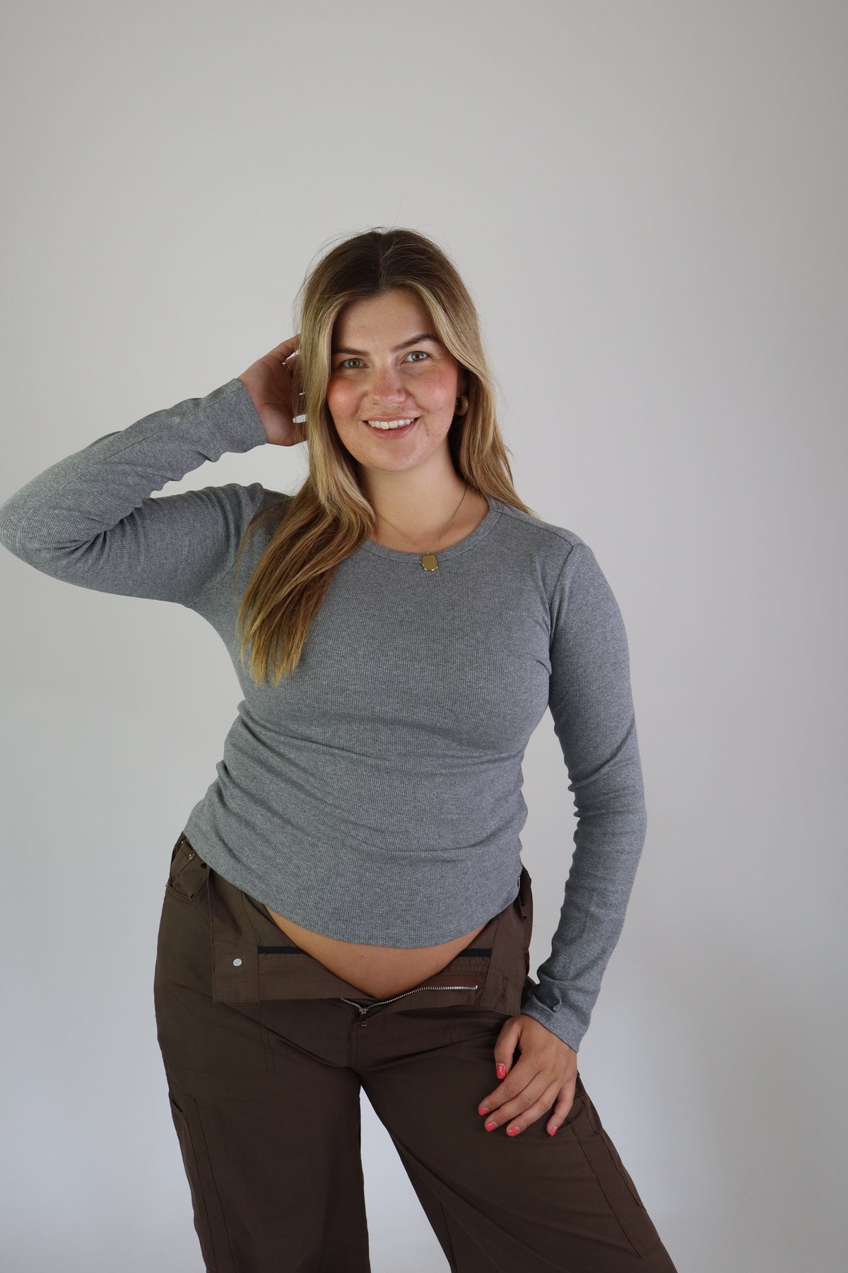 Ambika Long Sleeve Top Grey