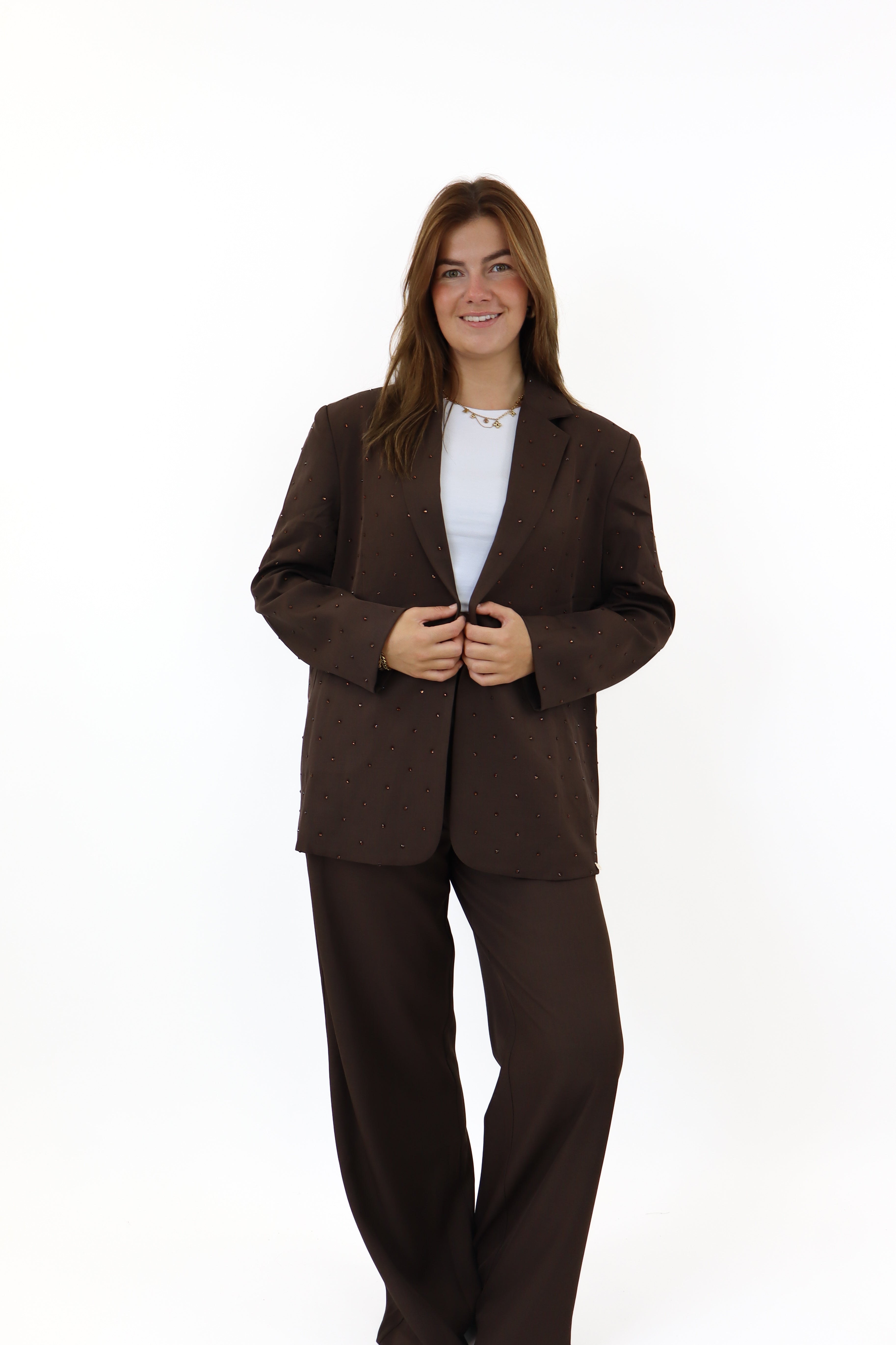 Ambika Glitter Blazer Brown