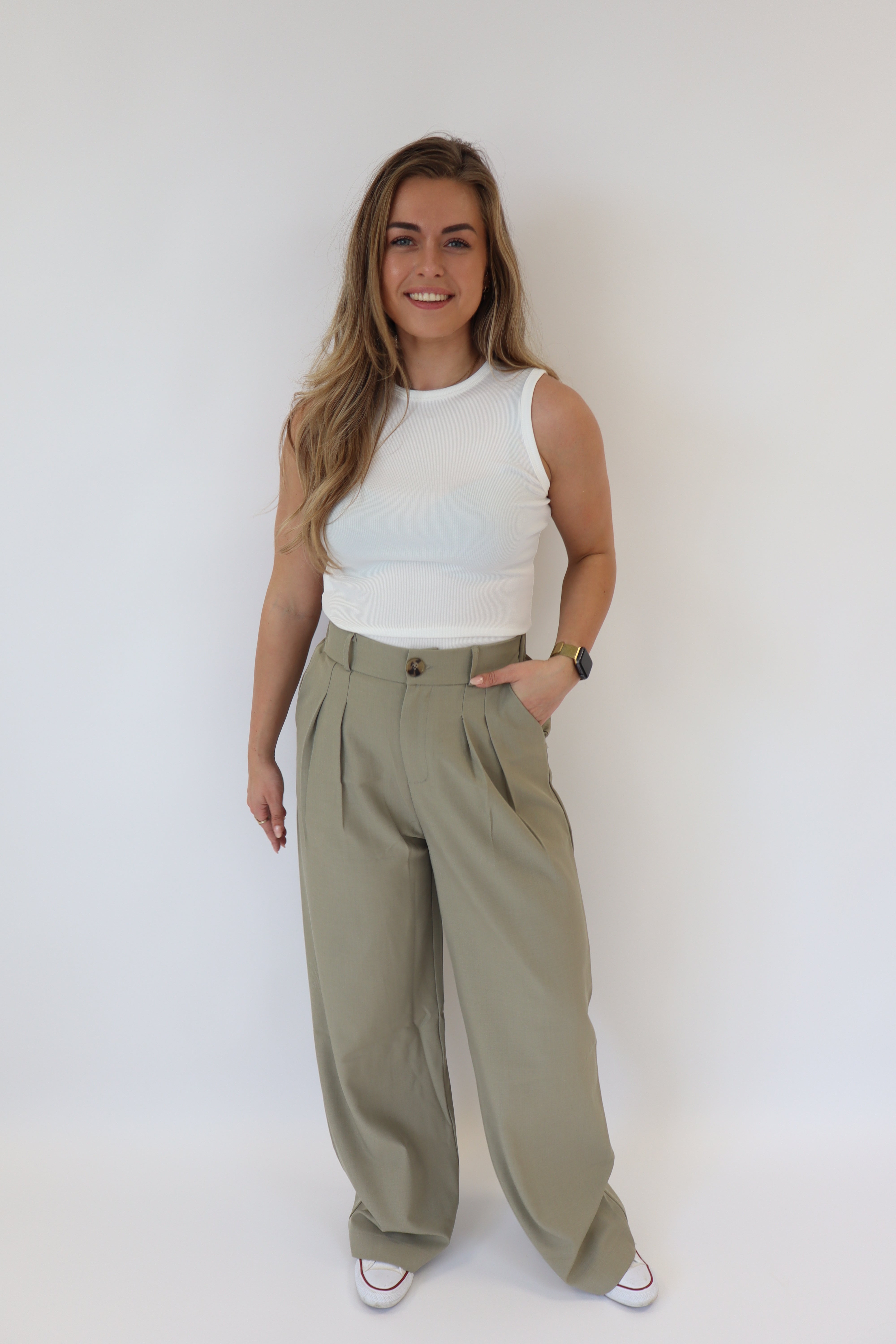 Mona Pantalon Olijf