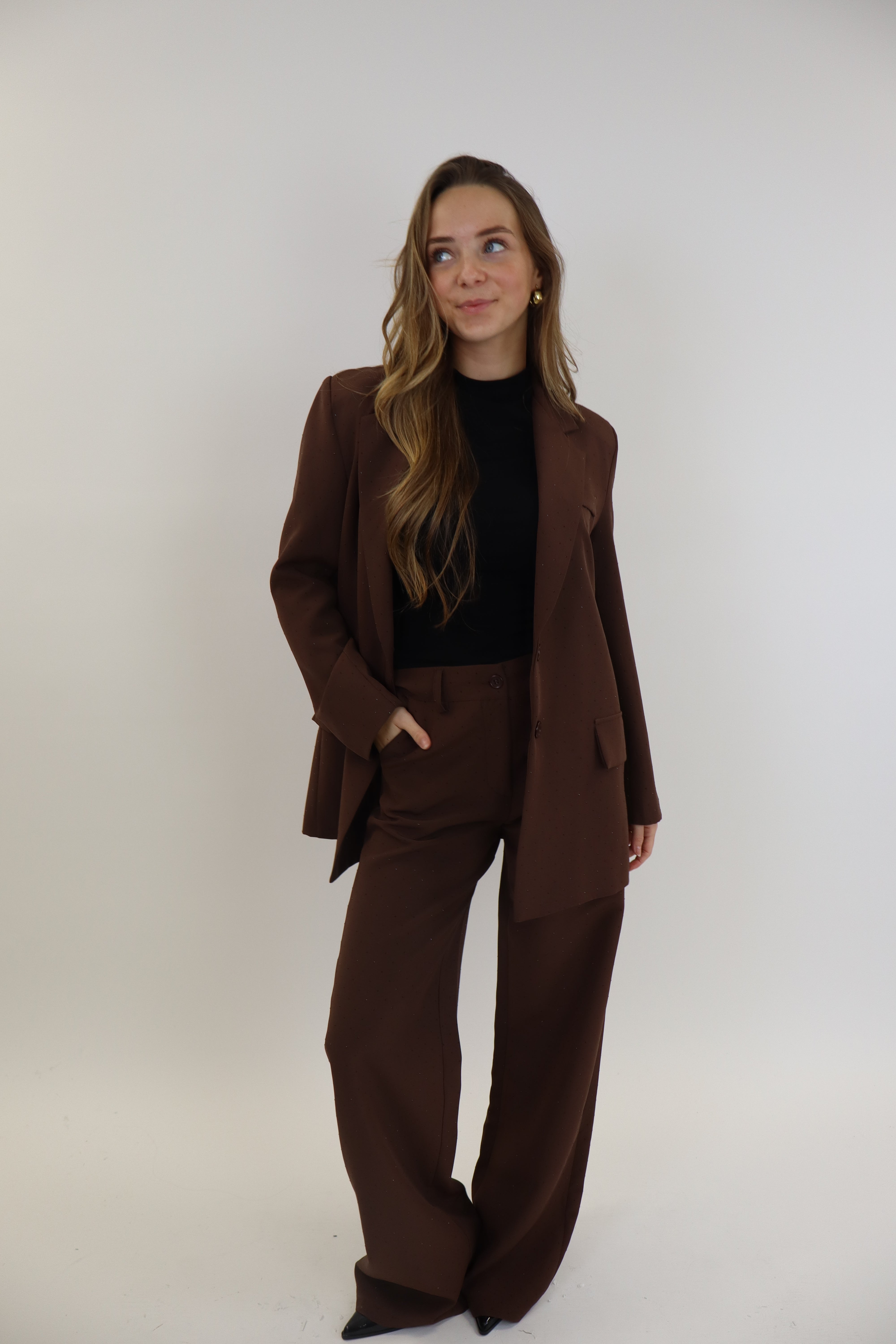 Glitter Blazer Bruin