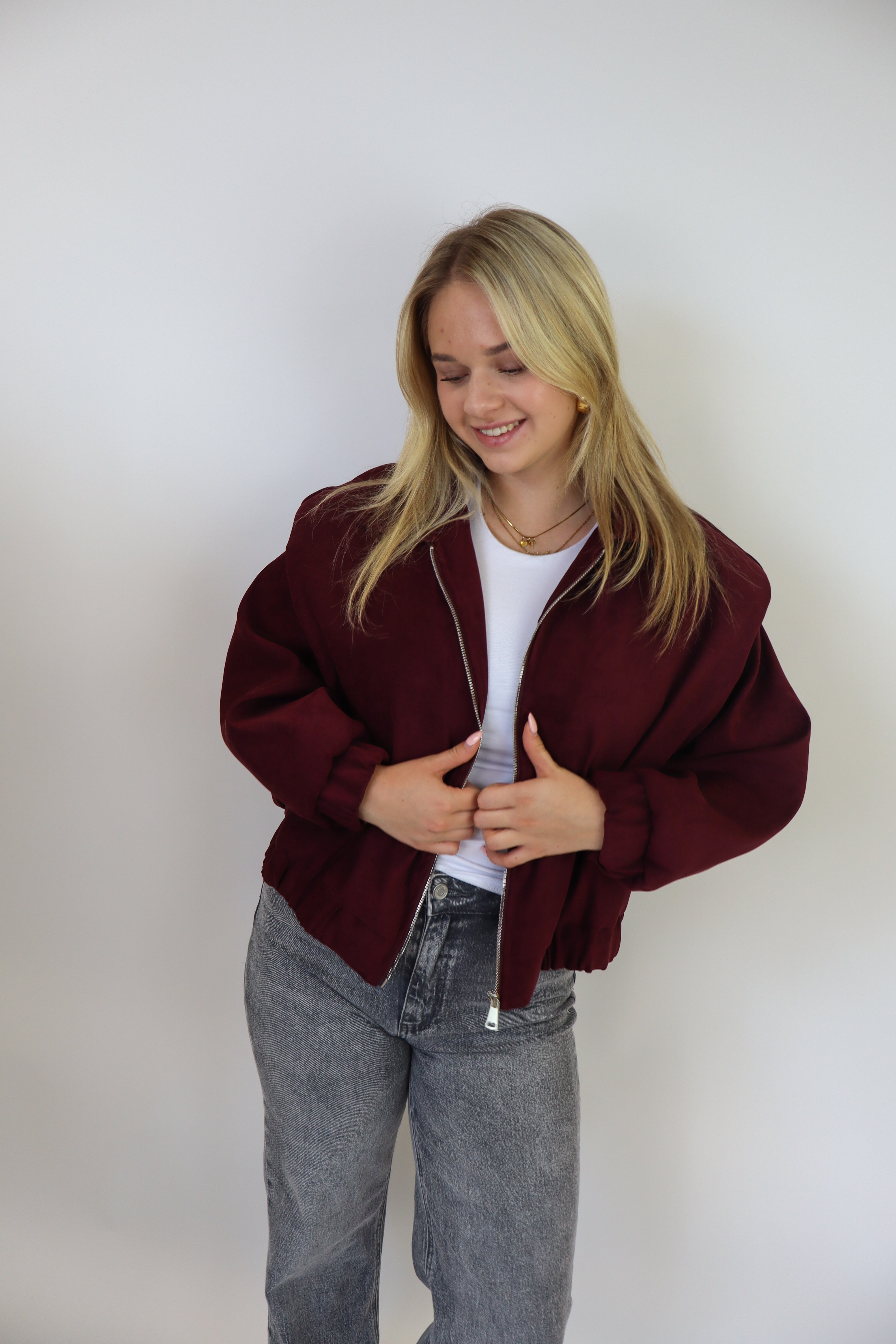 Nienke Suede Jacket Bordeaux
