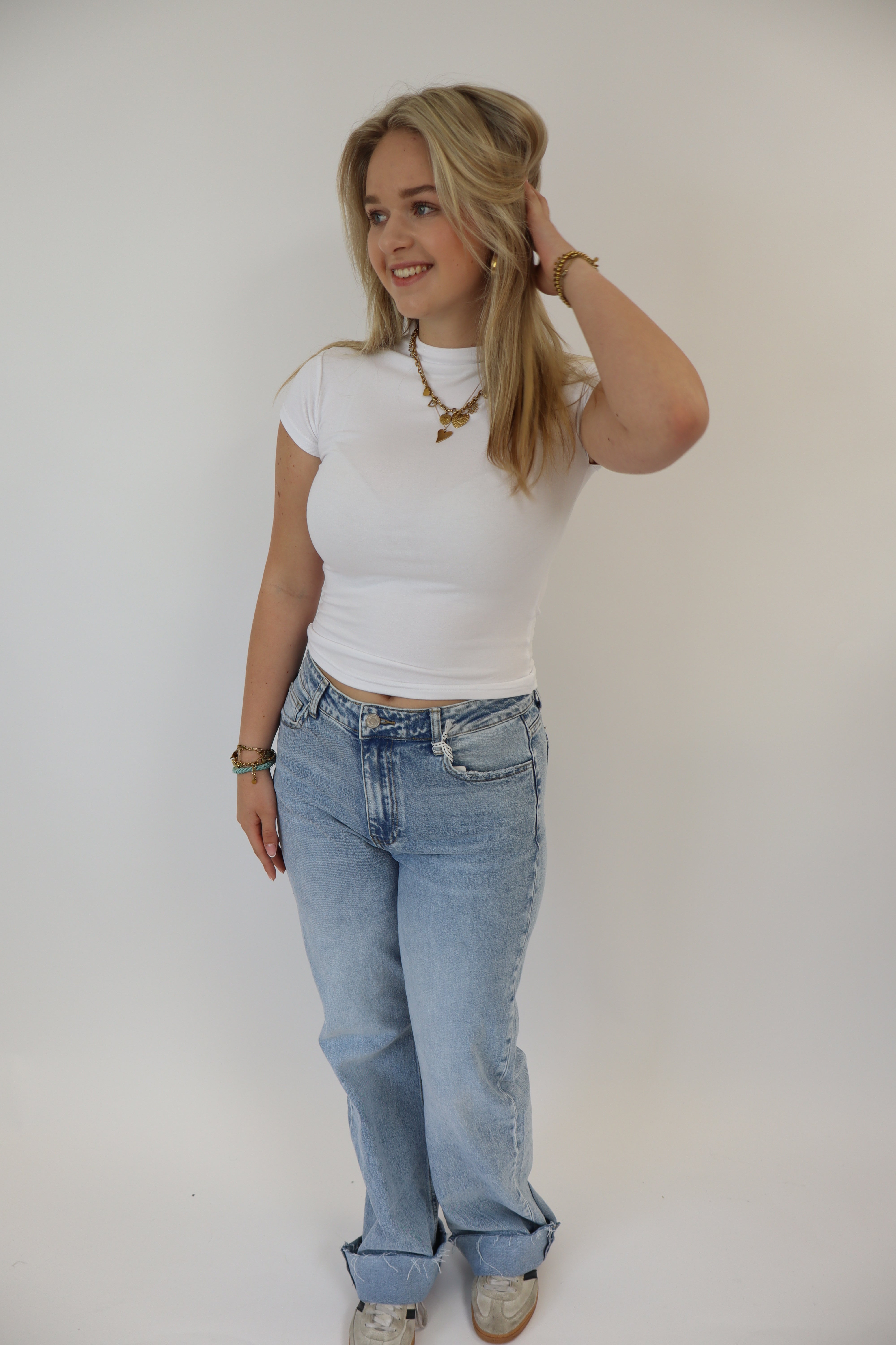 Tall Wide Leg Glitter Jeans W3767