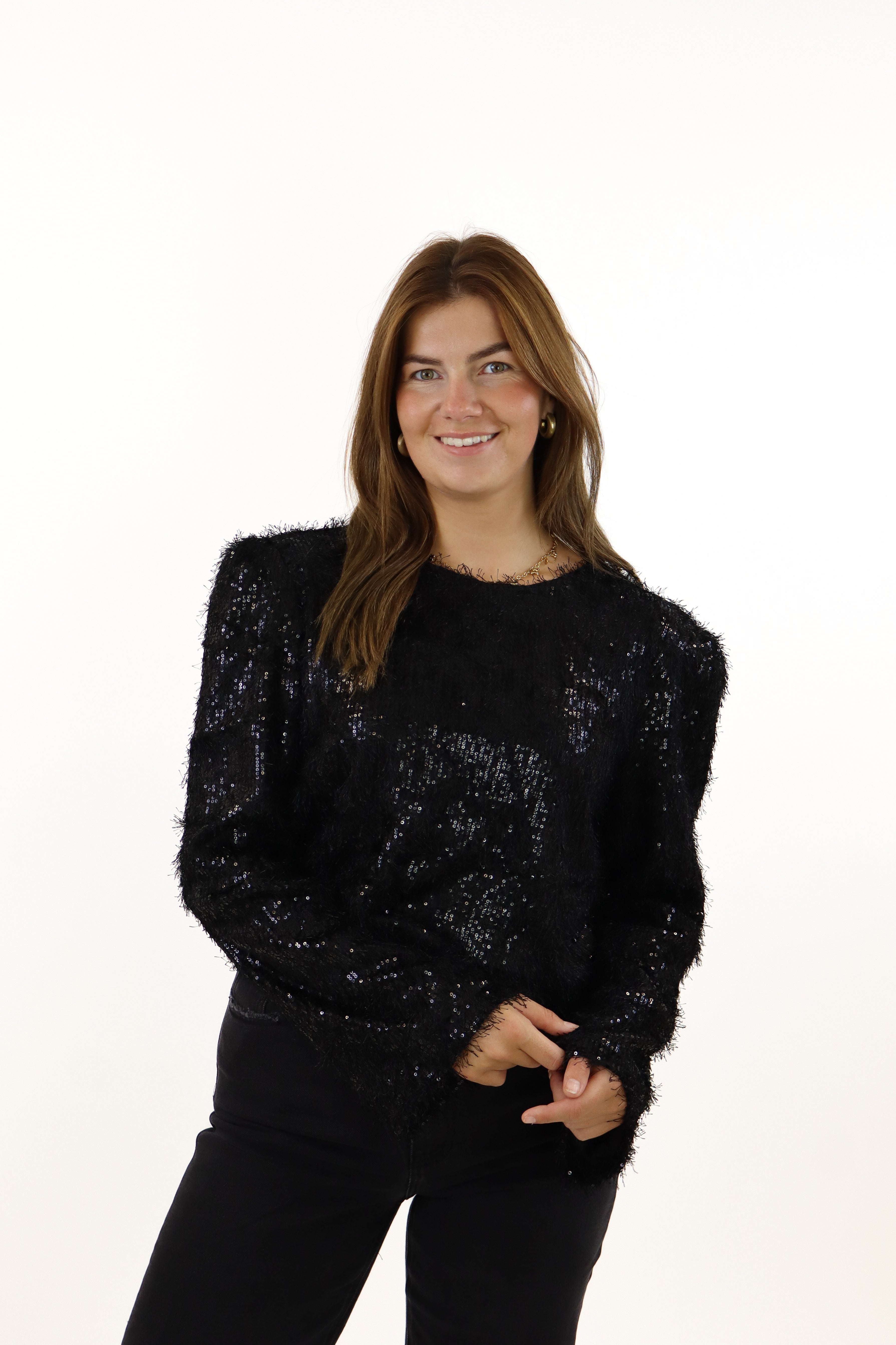 Suus Glitter Top Black