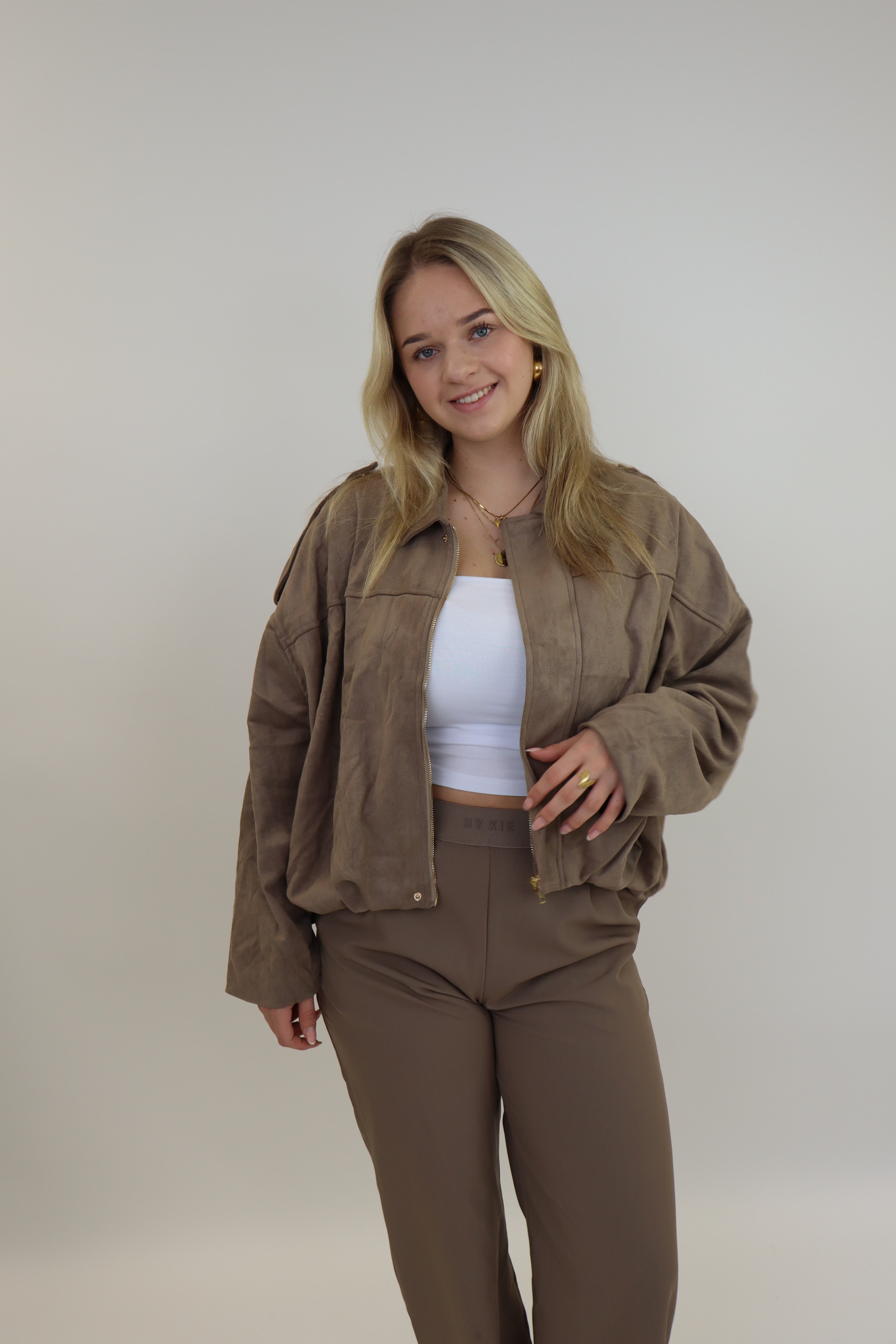 Suede Jacket Taupe