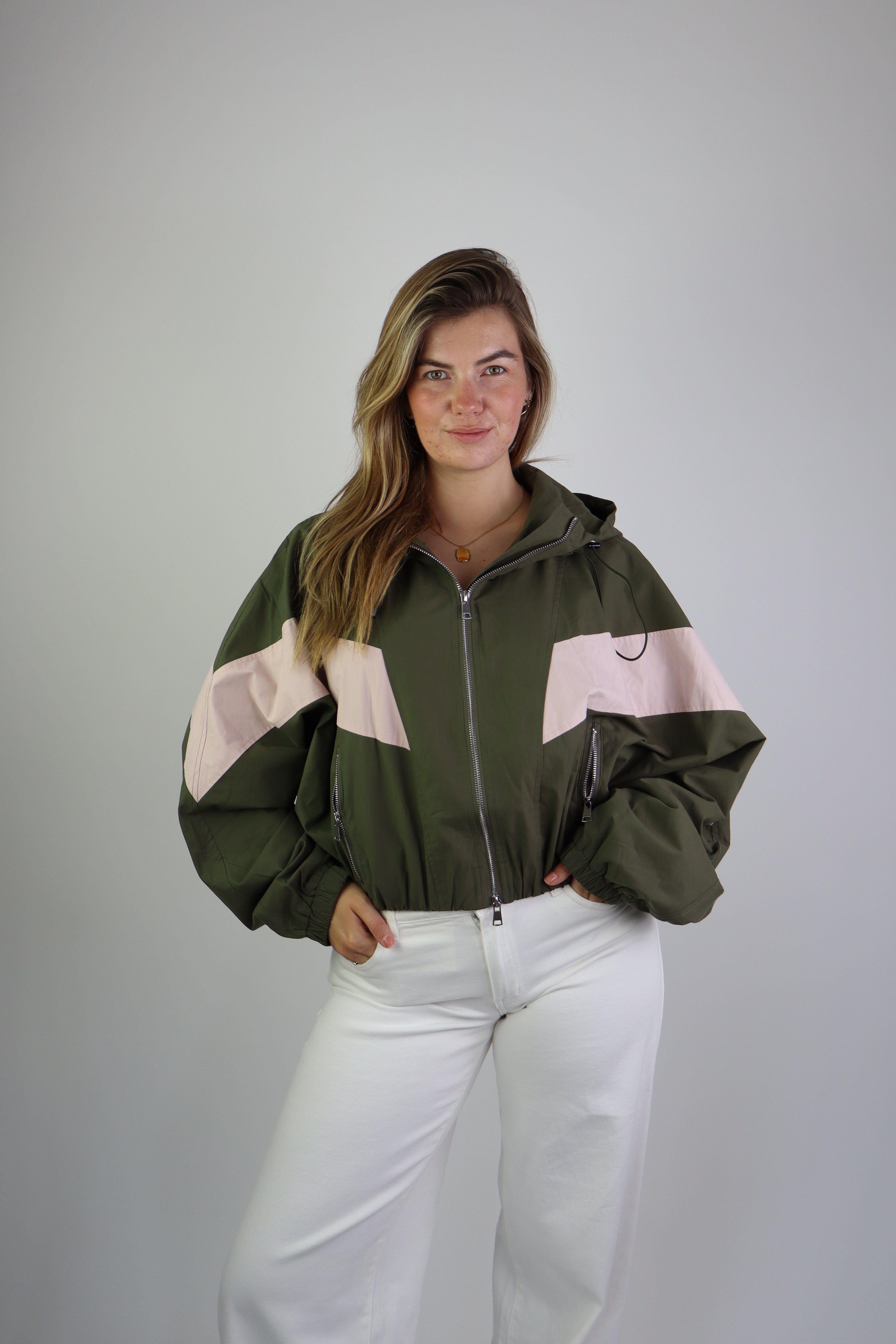 Ambika Track Jacket Green/Pink