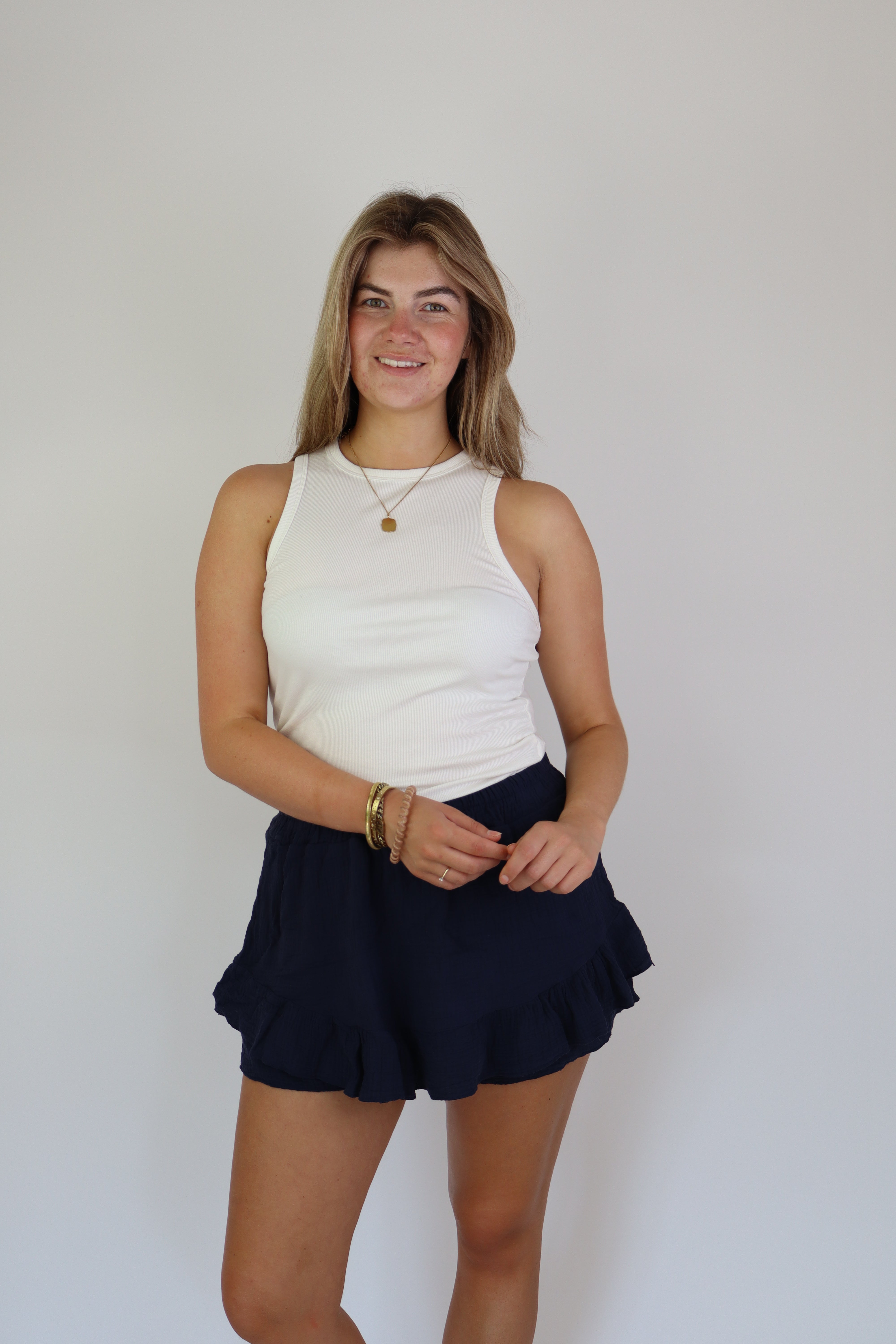 Lilly Katoenen Skort Navy