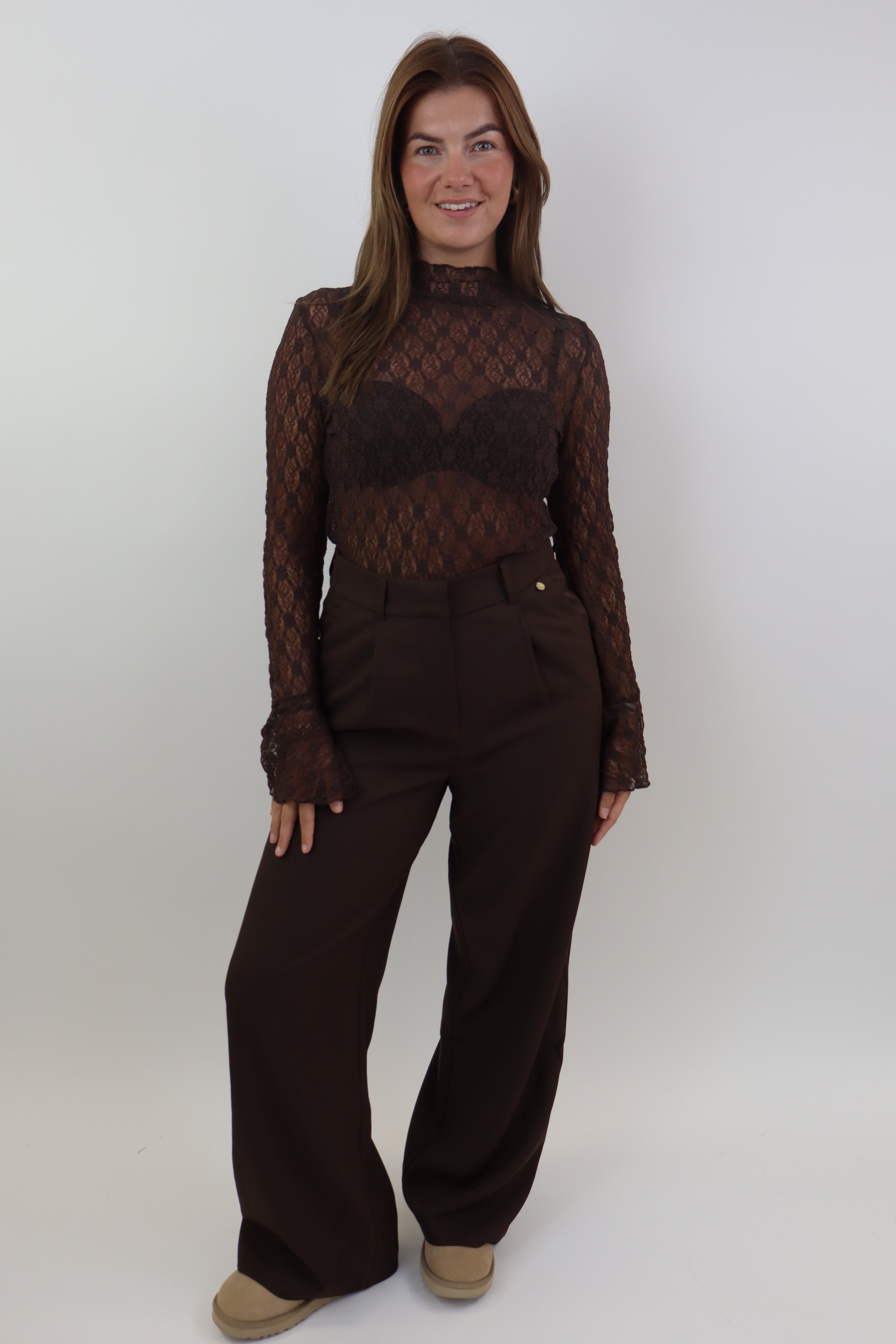 Bowie Wide Leg Pantalon | Brown