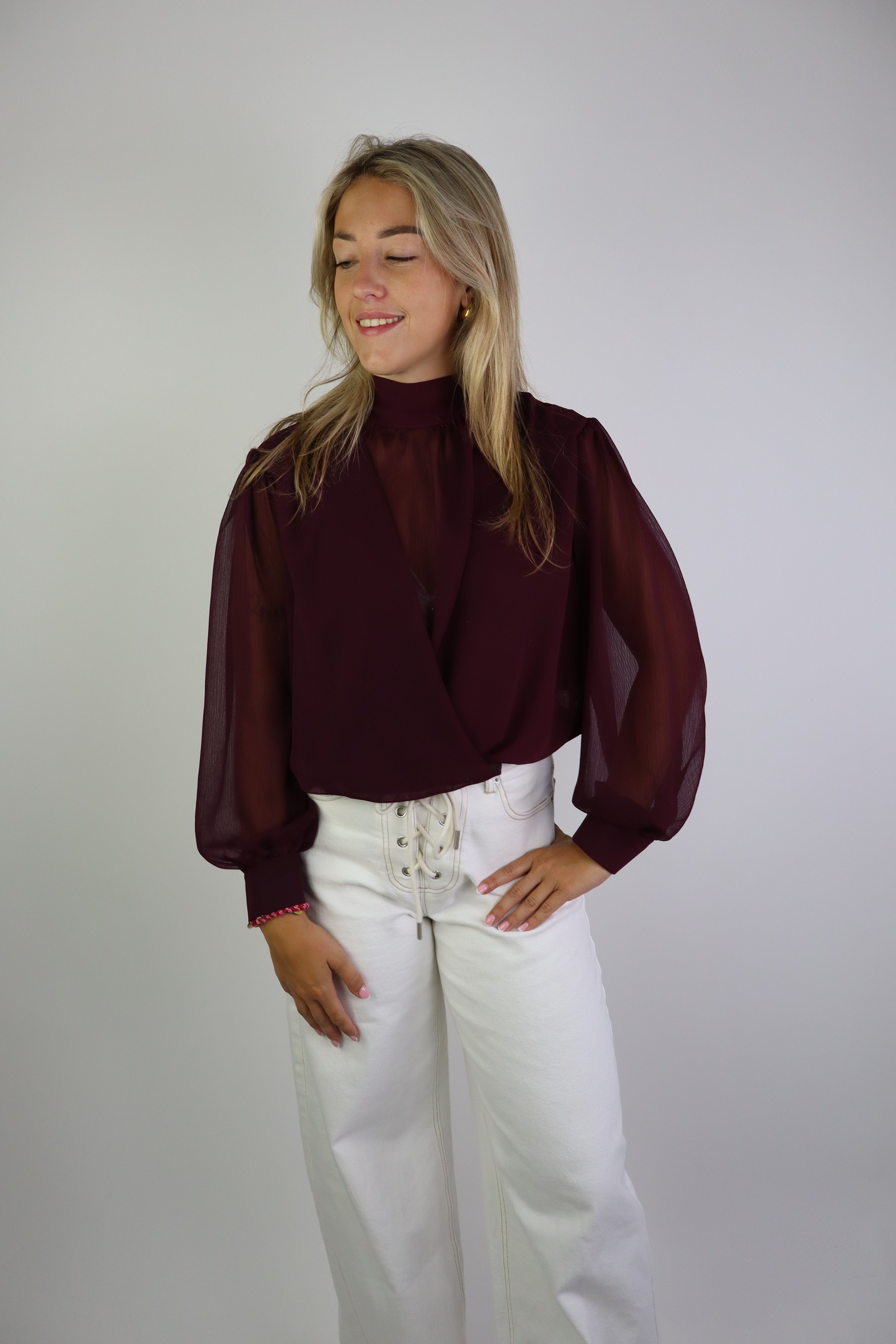 Florina Blouse Lange Mouw Bordeaux