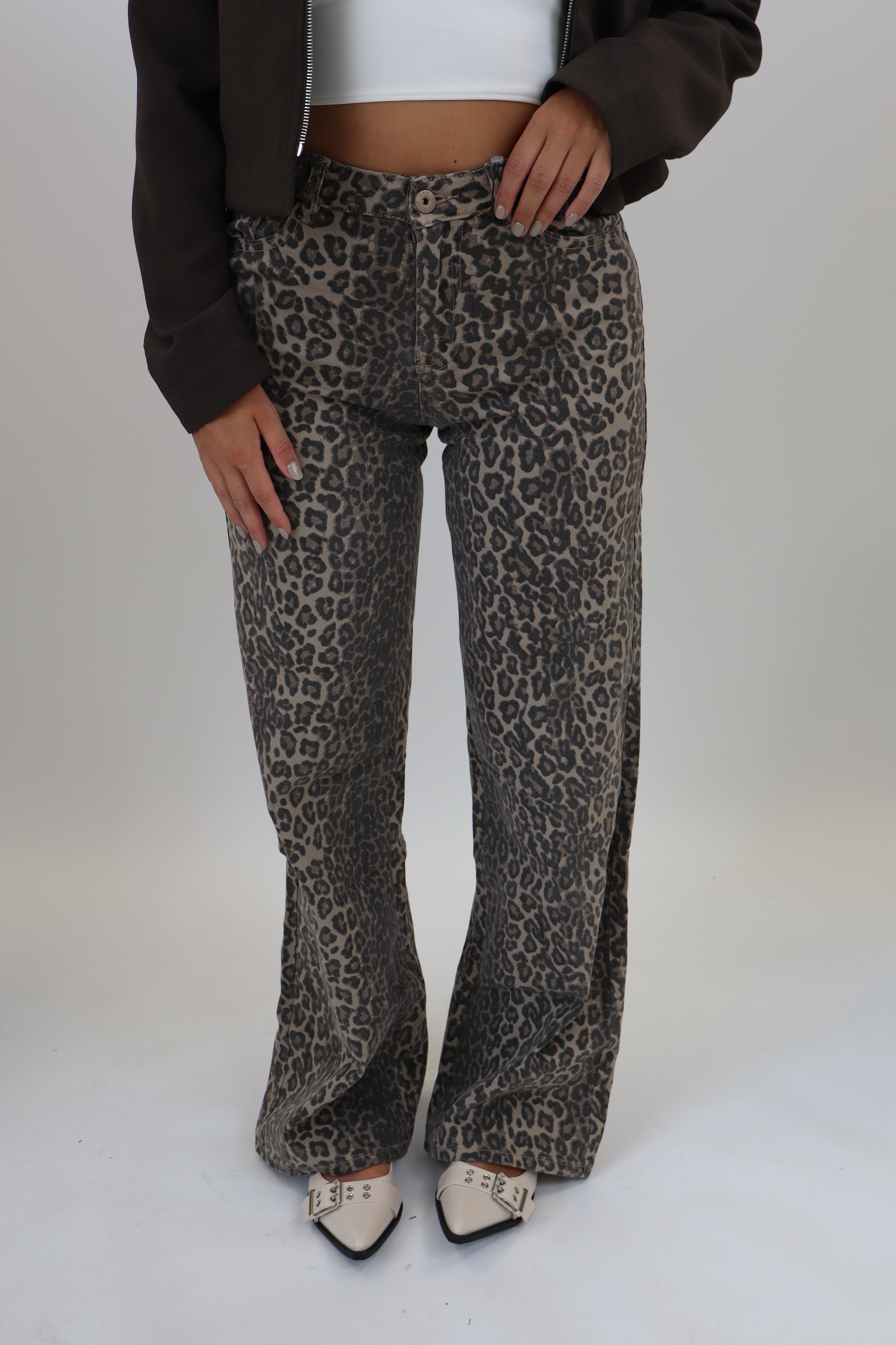 Oliwia Leopard Tall Jeans | Mid Waist T6265-36