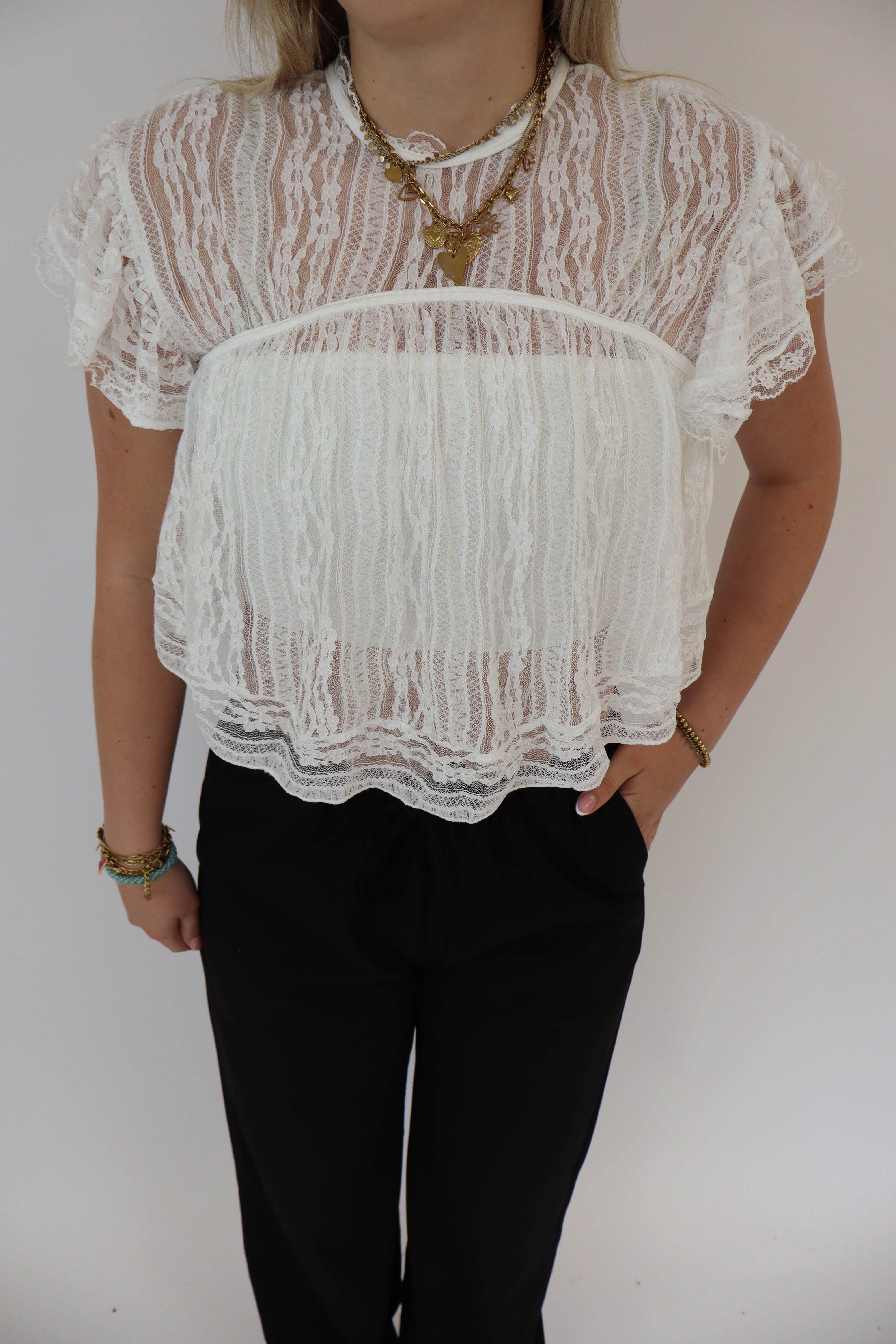 Blossom Lace Top | White