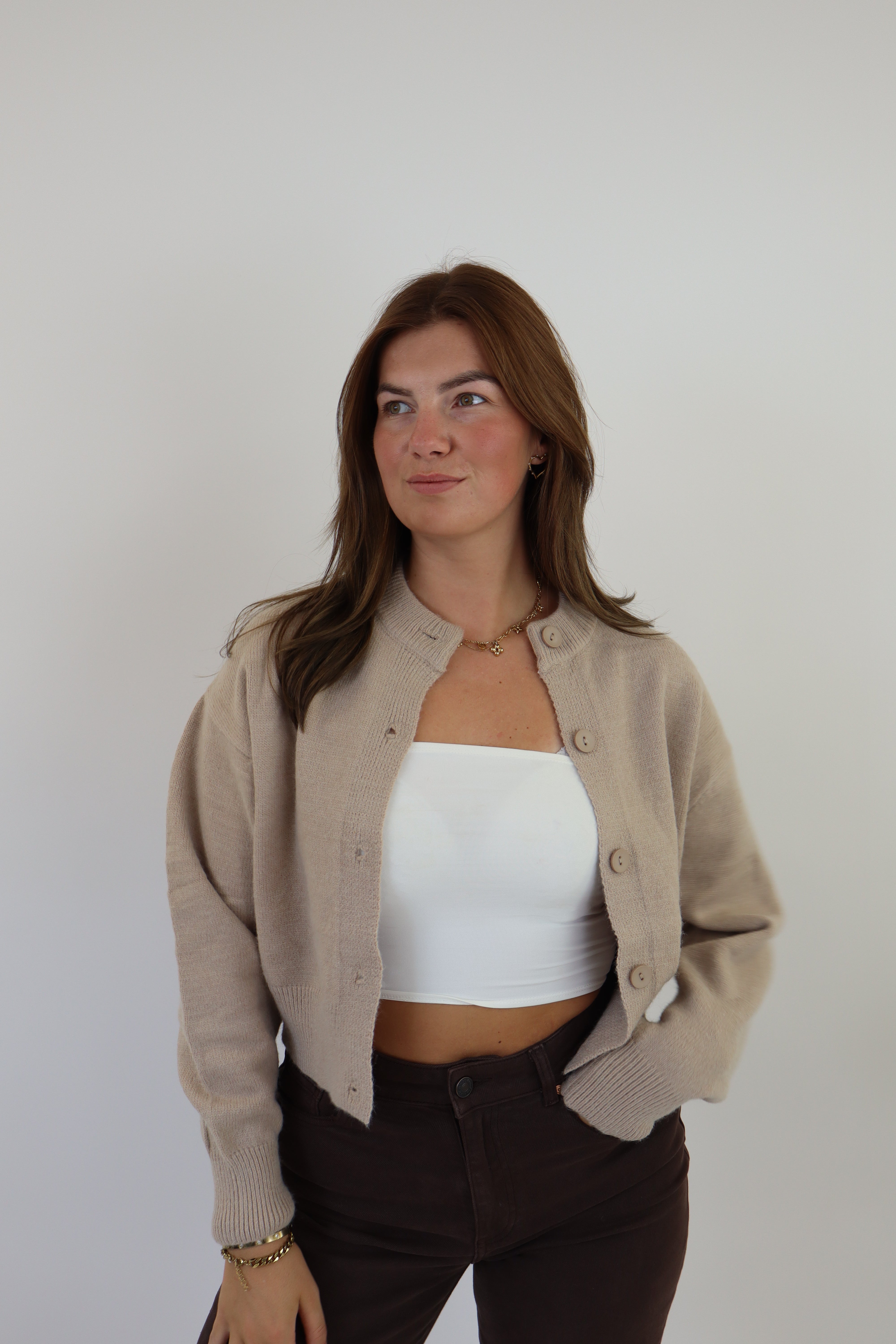 By Kie Knitted Cardigan Beige