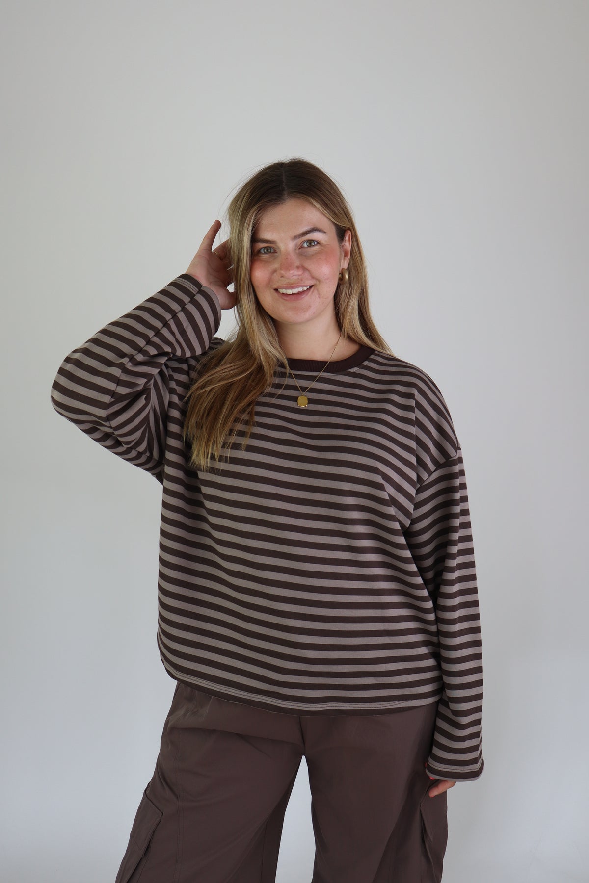 Ambika Striped Sweater Brown/Taupe