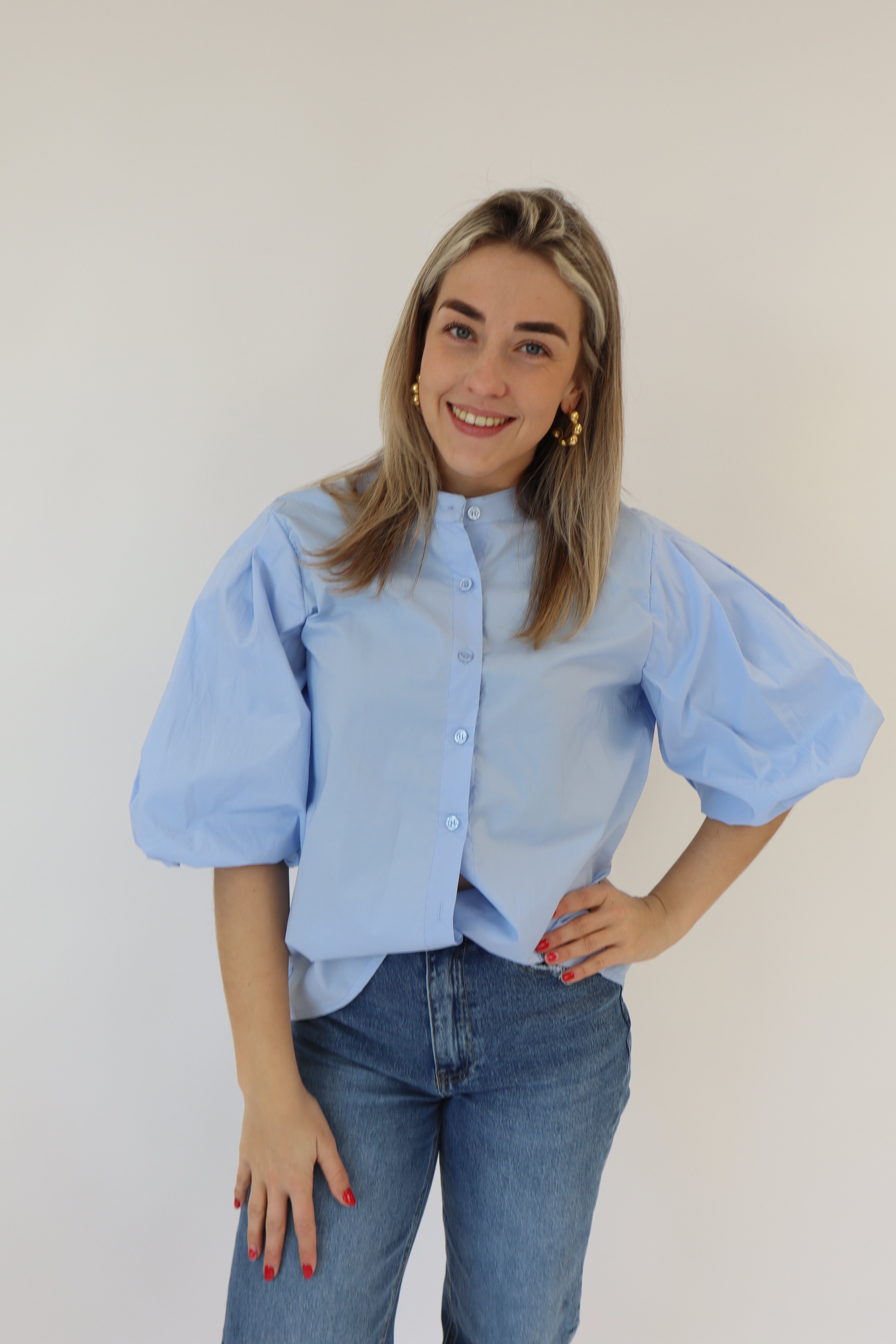 Dani Puff Blouse Blue