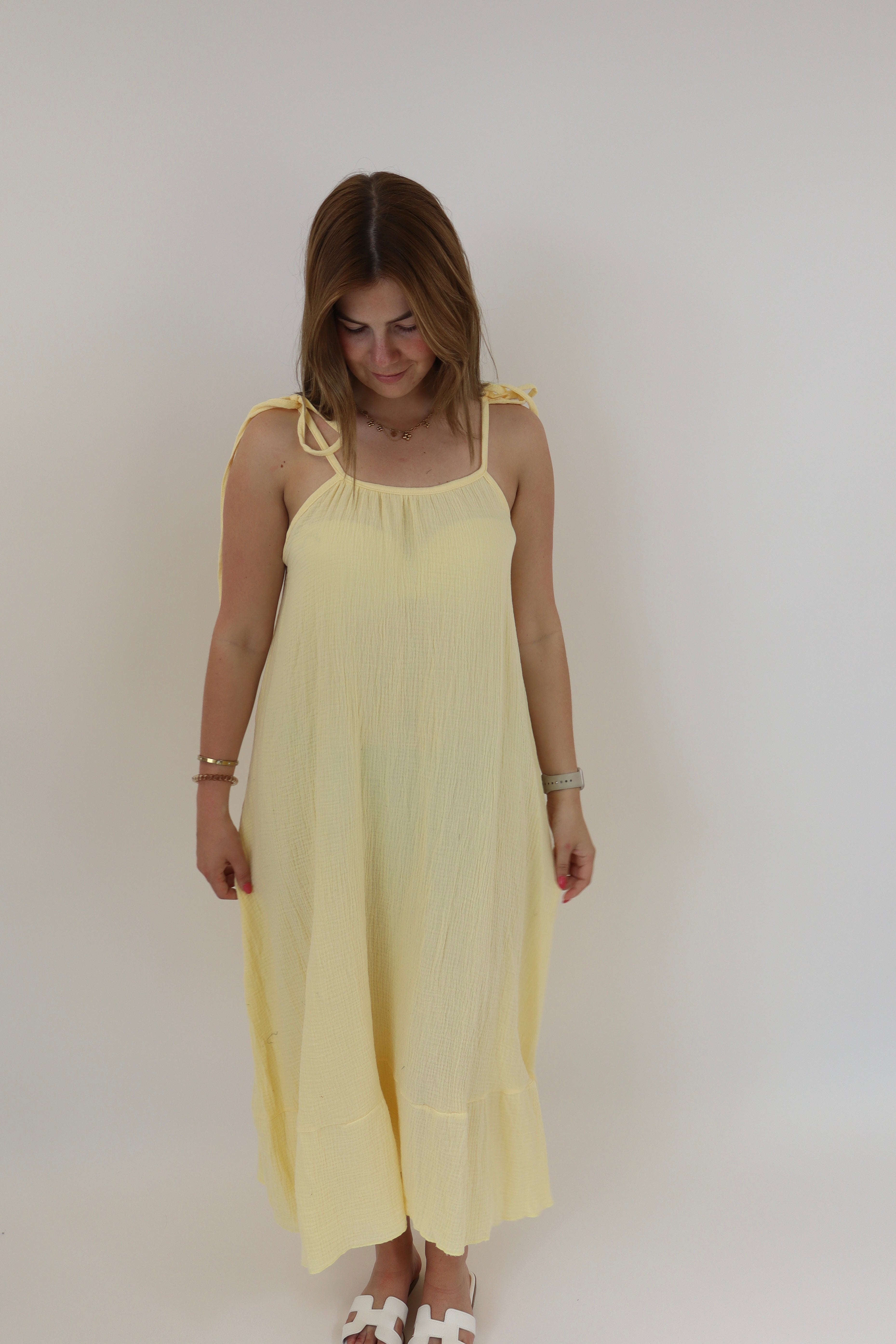 Britney Maxi Bow Dress Yellow