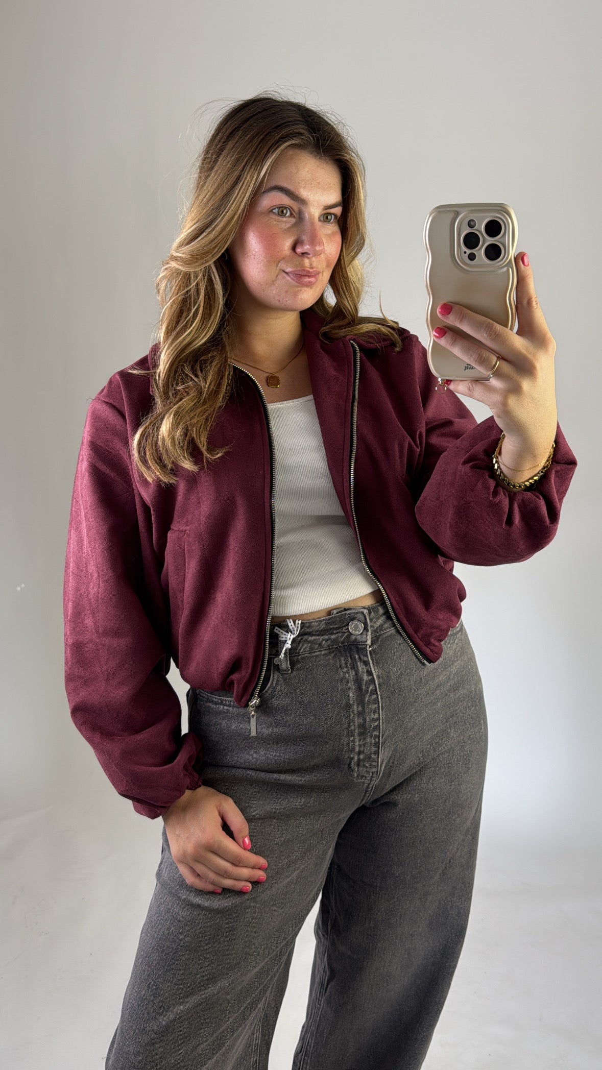 Suede Jacket Bordeaux