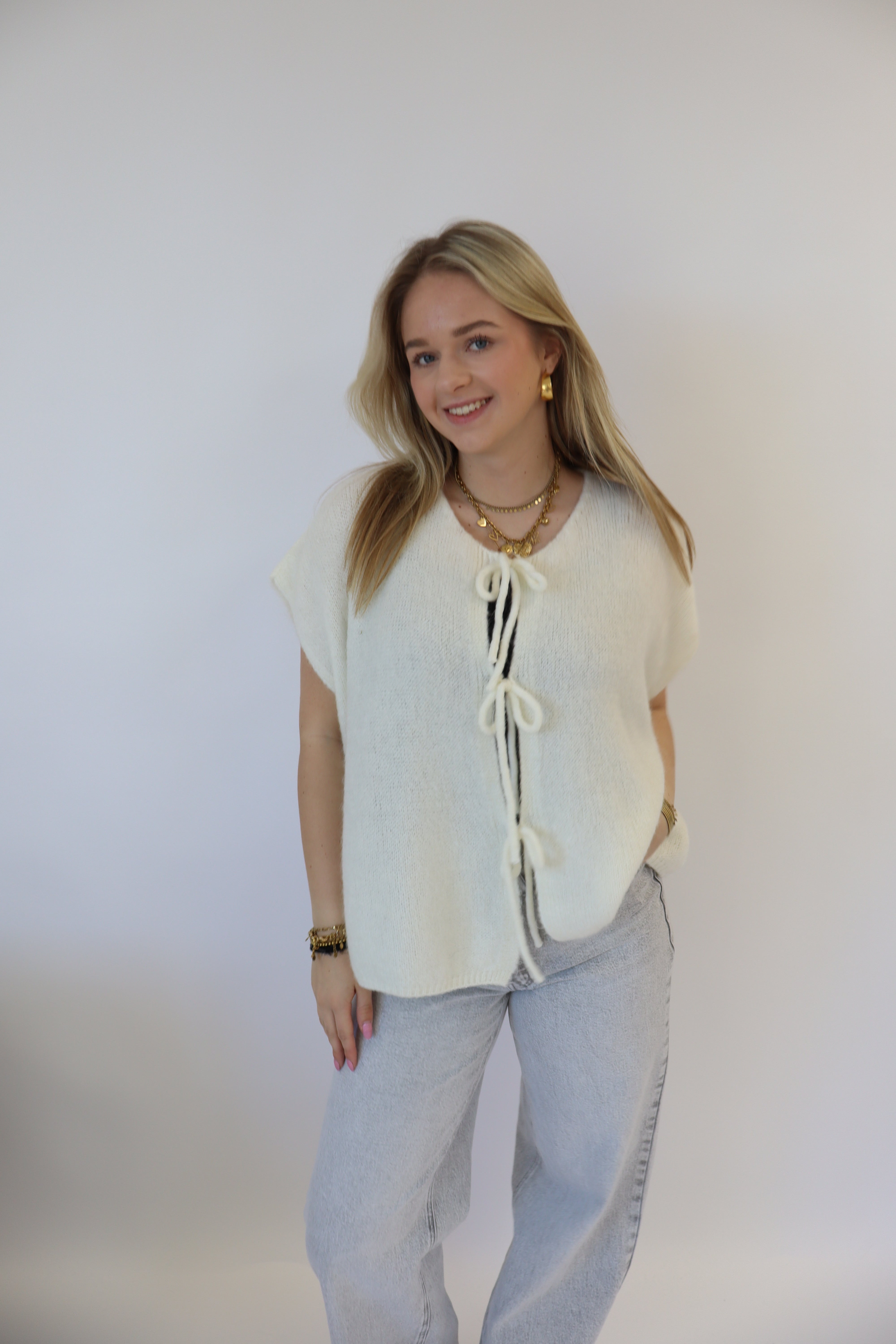 Jodie Bow Top White