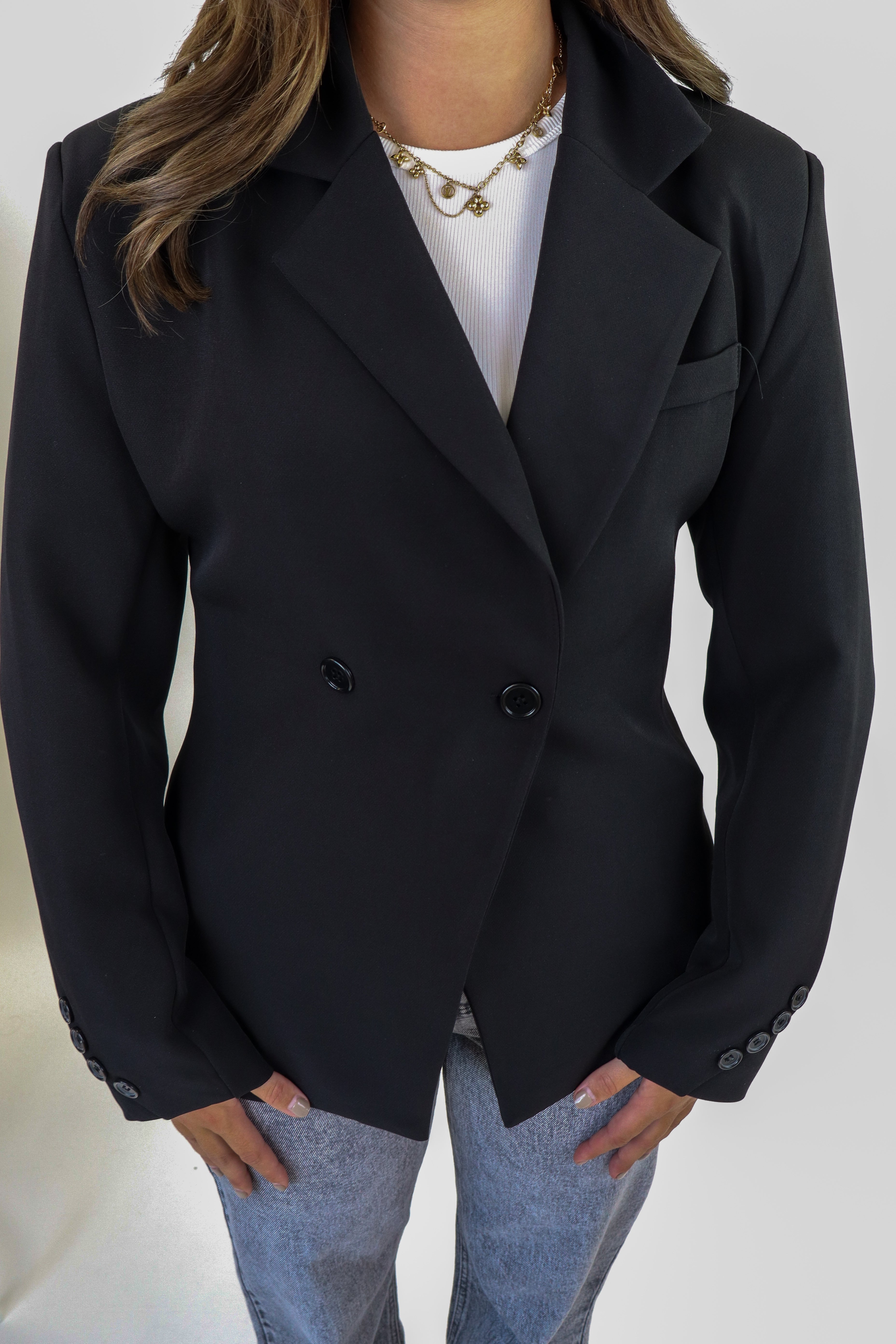 Aliye Getailleerde Blazer - Black