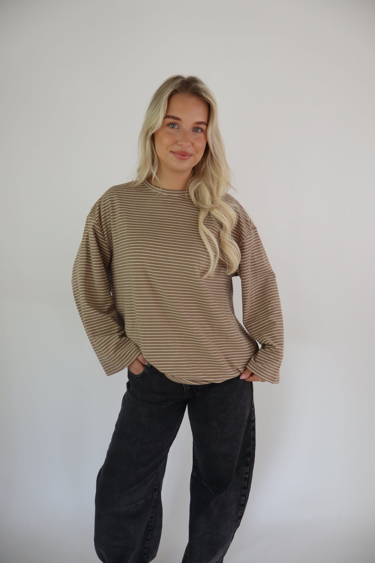 Naomi striped longsleeve taupe