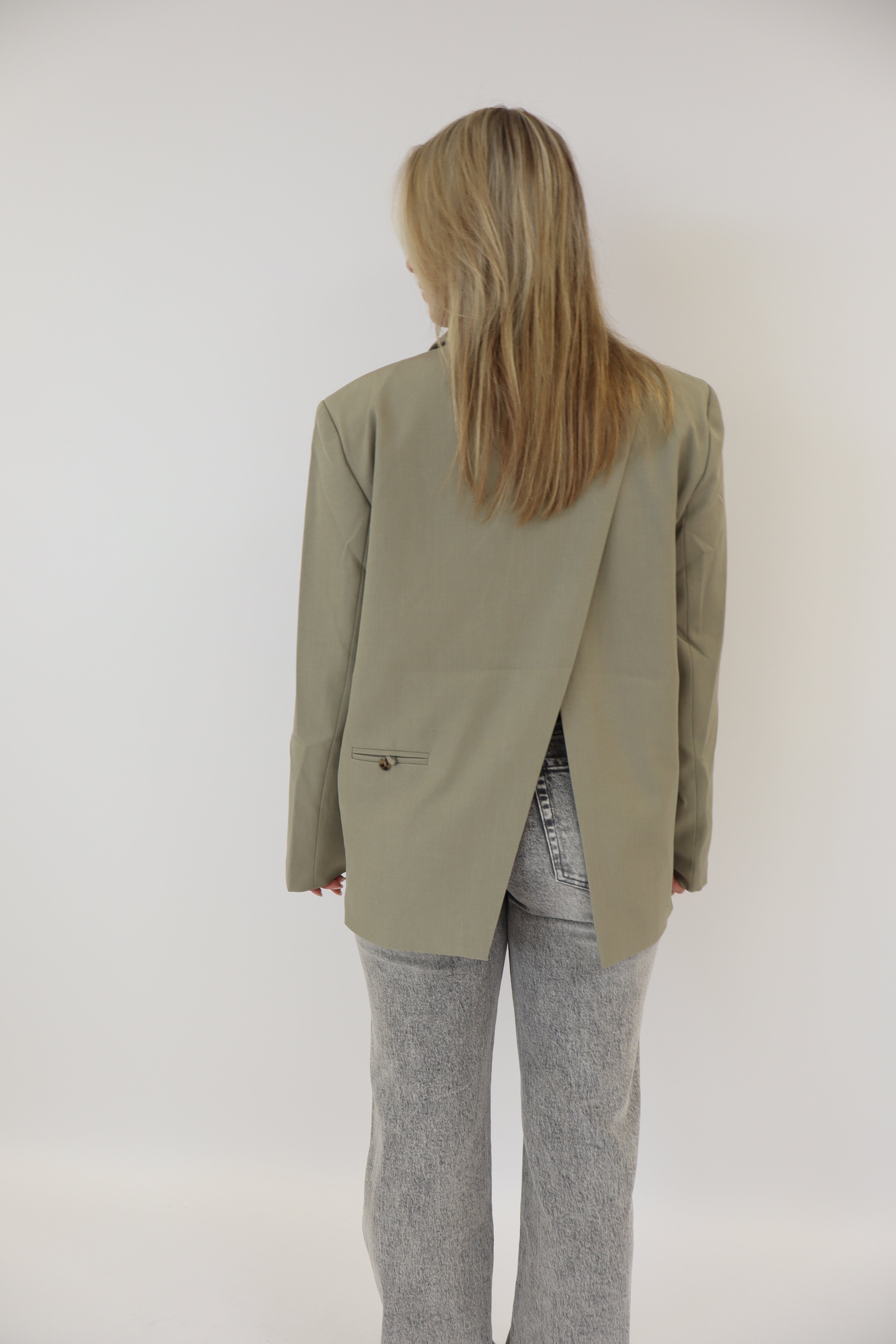 Mona Split Blazer Olijf Groen | 24806