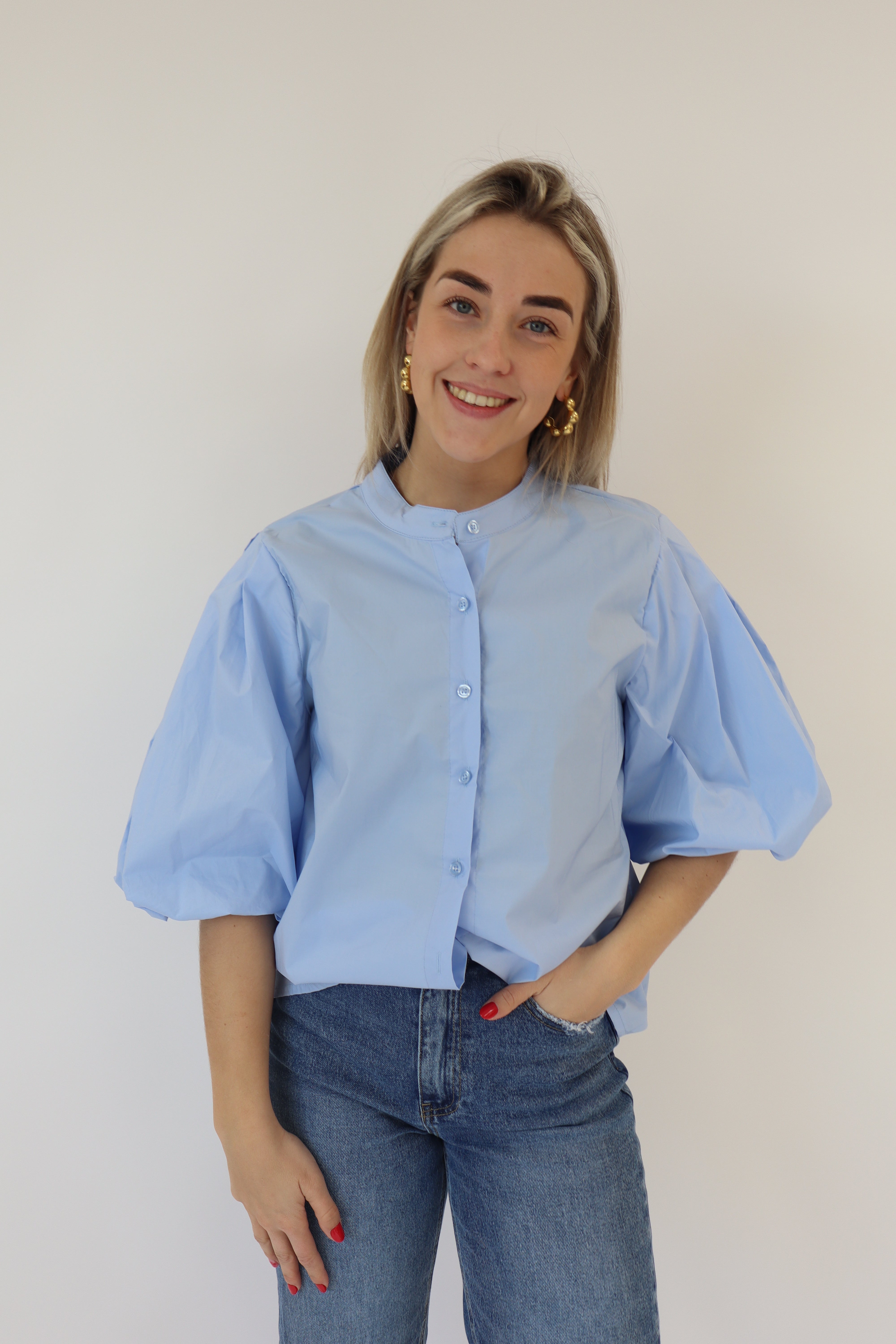 Dani Puff Blouse Blue