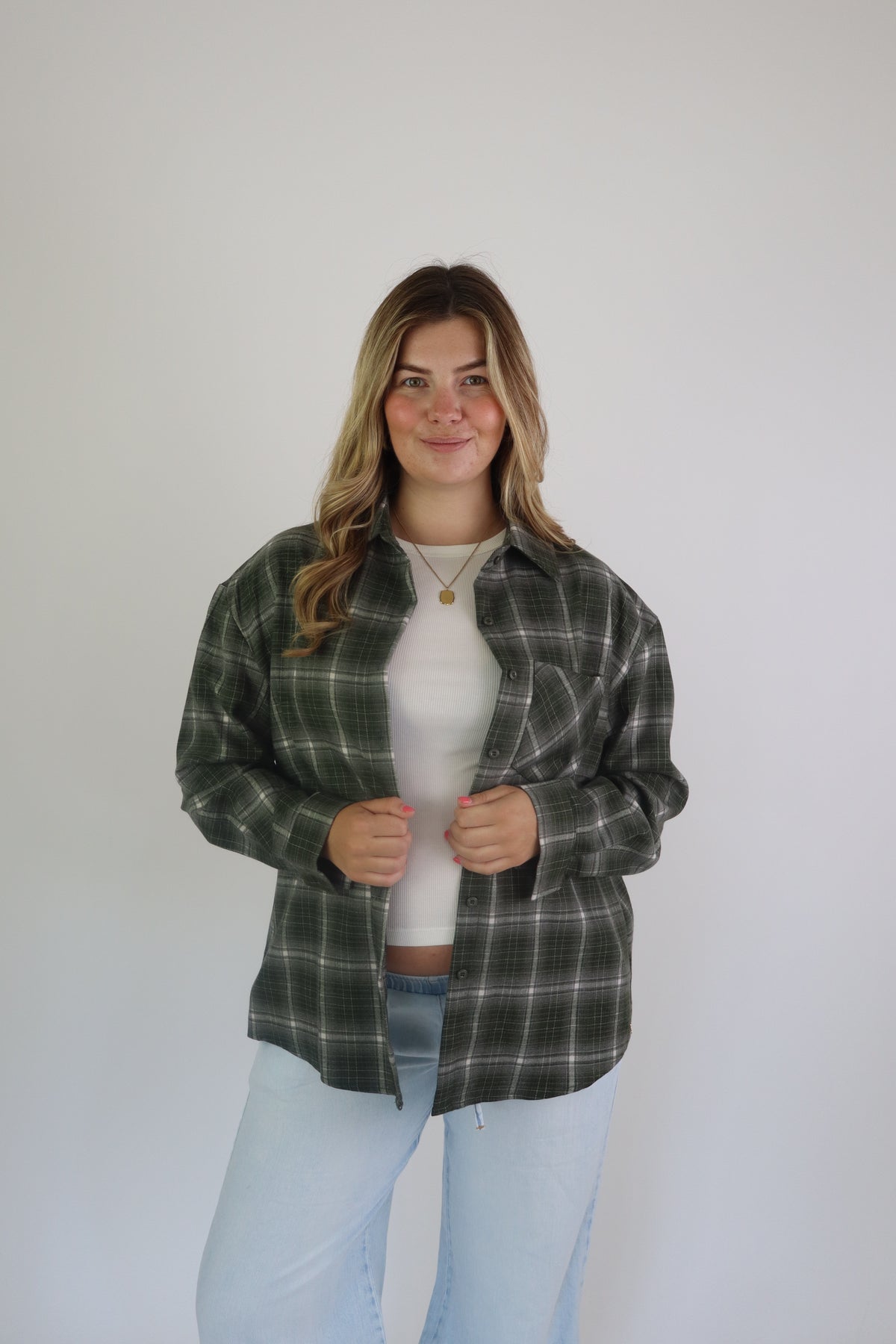 Ruitjes Blouse Ambika Groen